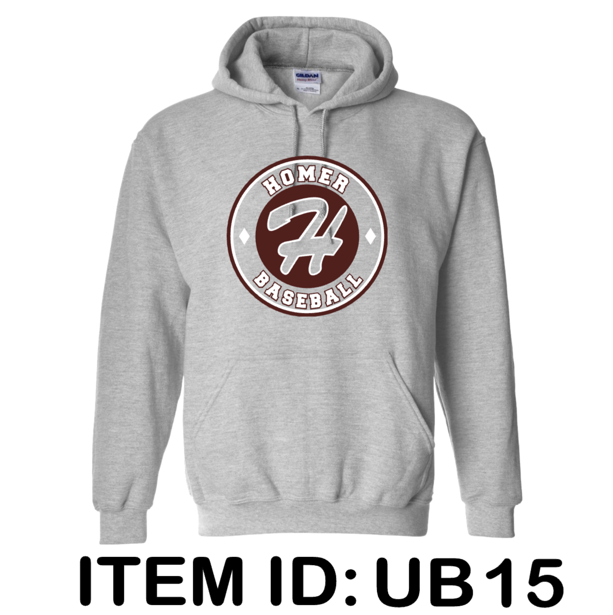 $39 Gildan - Unisex Heavy Blend™ Hooded Sweatshirt - 18500 Color Shown:  Sport Grey 
  Spec Sheet  📏