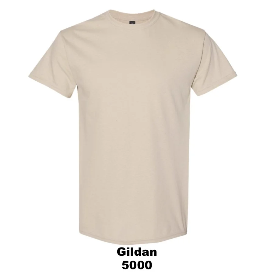 $17 Unisex Heavy Cotton™ T-Shirt Color Shown:  Sand 
  Spec Sheet  📏