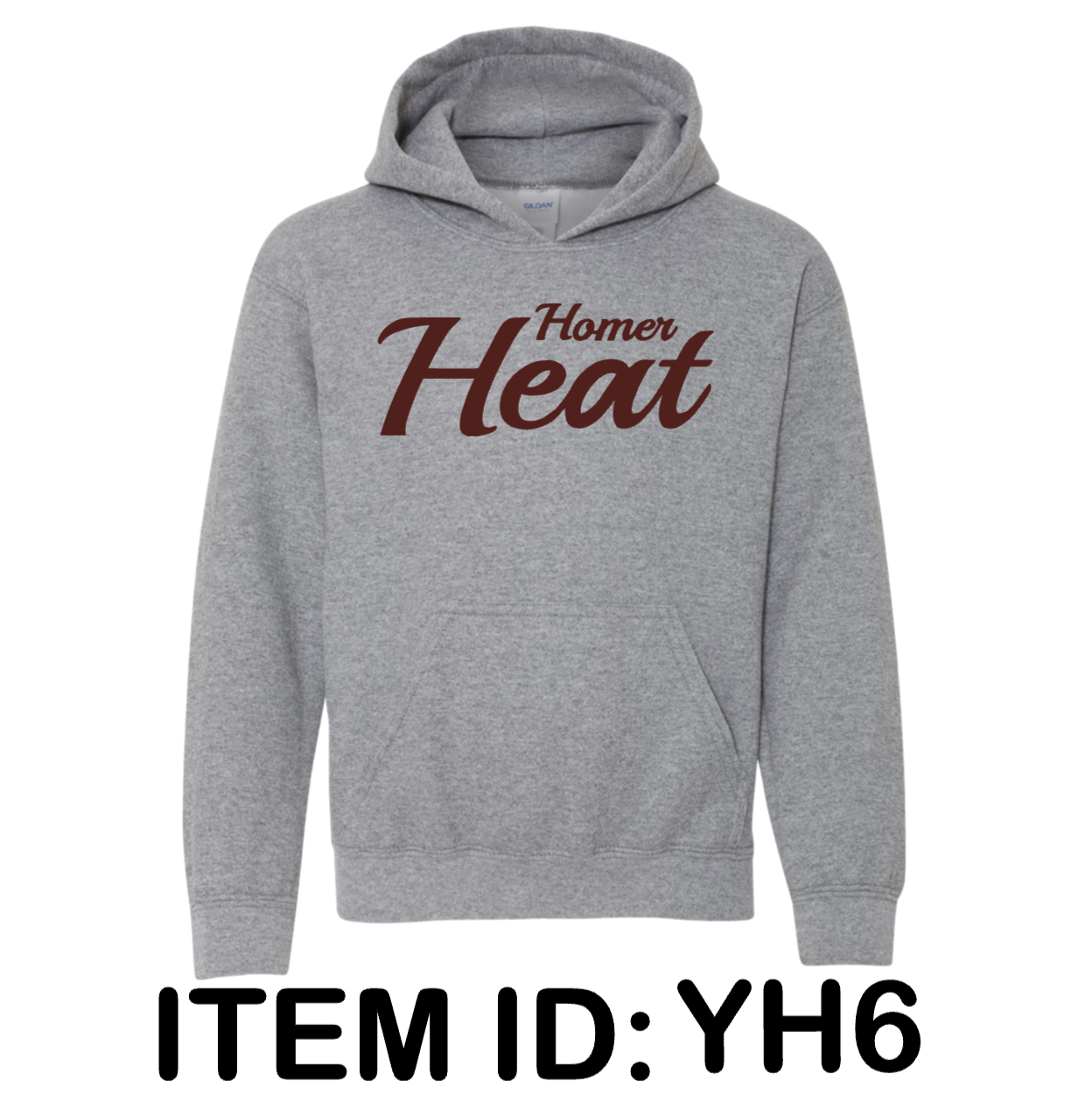 $38 Gildan - Youth Heavy Blend™ Hooded Sweatshirt - 18500B Color Shown:  Graphite Heather  
  Spec Sheet  📏