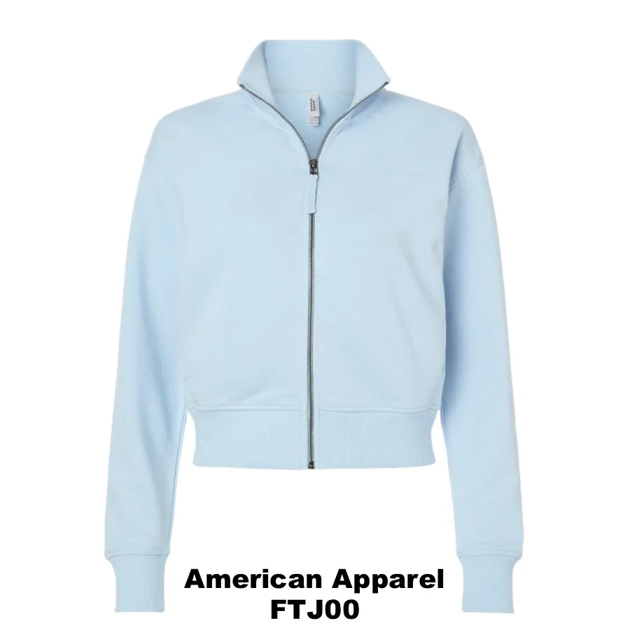 $48 Women's French Terry Full-Zip Jacket Color Shown:  Powder Blue 
  Spec Sheet  📏