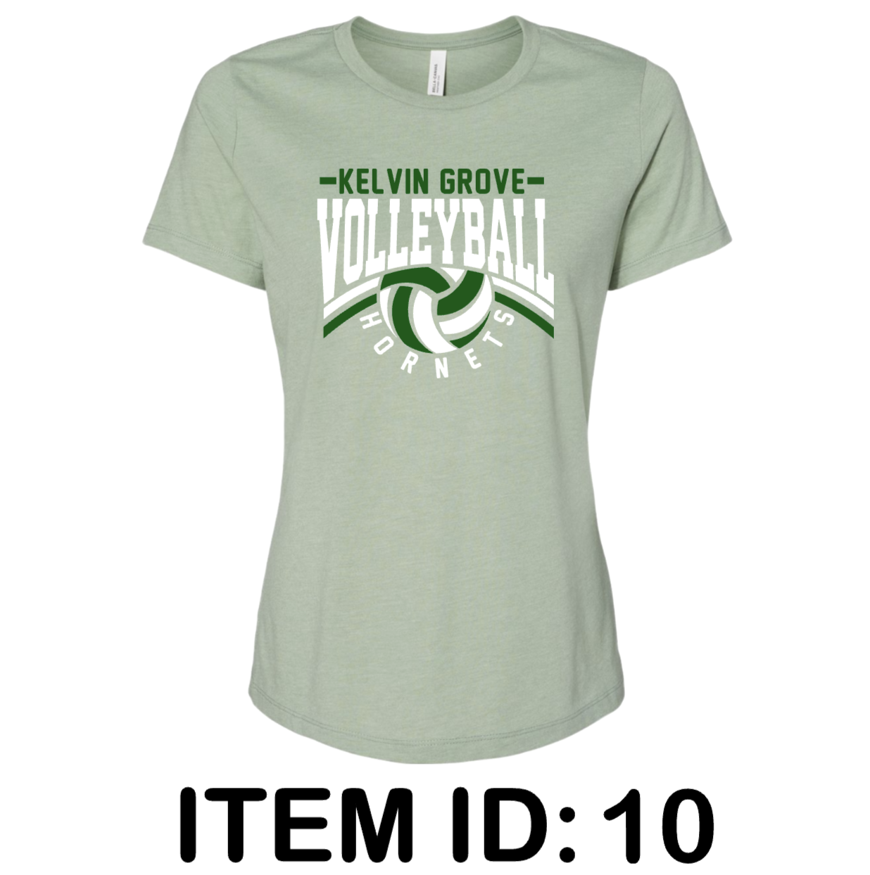 $23. BELLA + CANVAS - Relaxed Fit Jersey Tee - 6400CVC. Adult, Ladies Fit, Heather Sage.