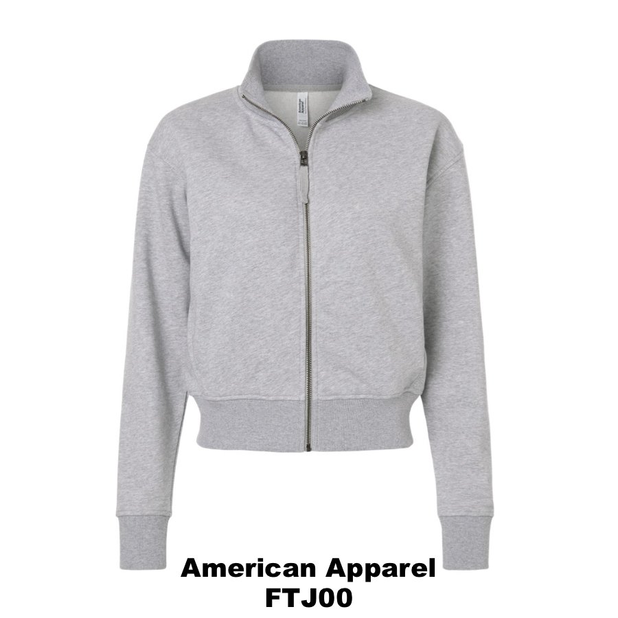 $48 Women's French Terry Full-Zip Jacket Color Shown:  Heather Grey 
  Spec Sheet  📏