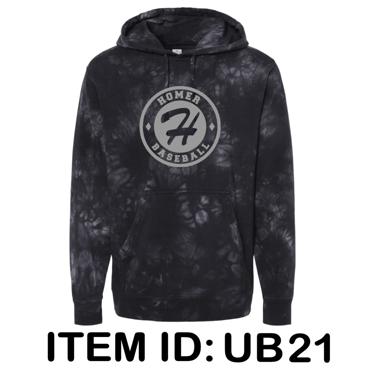 $48 Independent Trading Co. - Unisex Midweight Tie-Dyed Hooded Sweatshirt - PRM4500TD Color Shown:  Tie Dye Black 
  Spec Sheet  📏