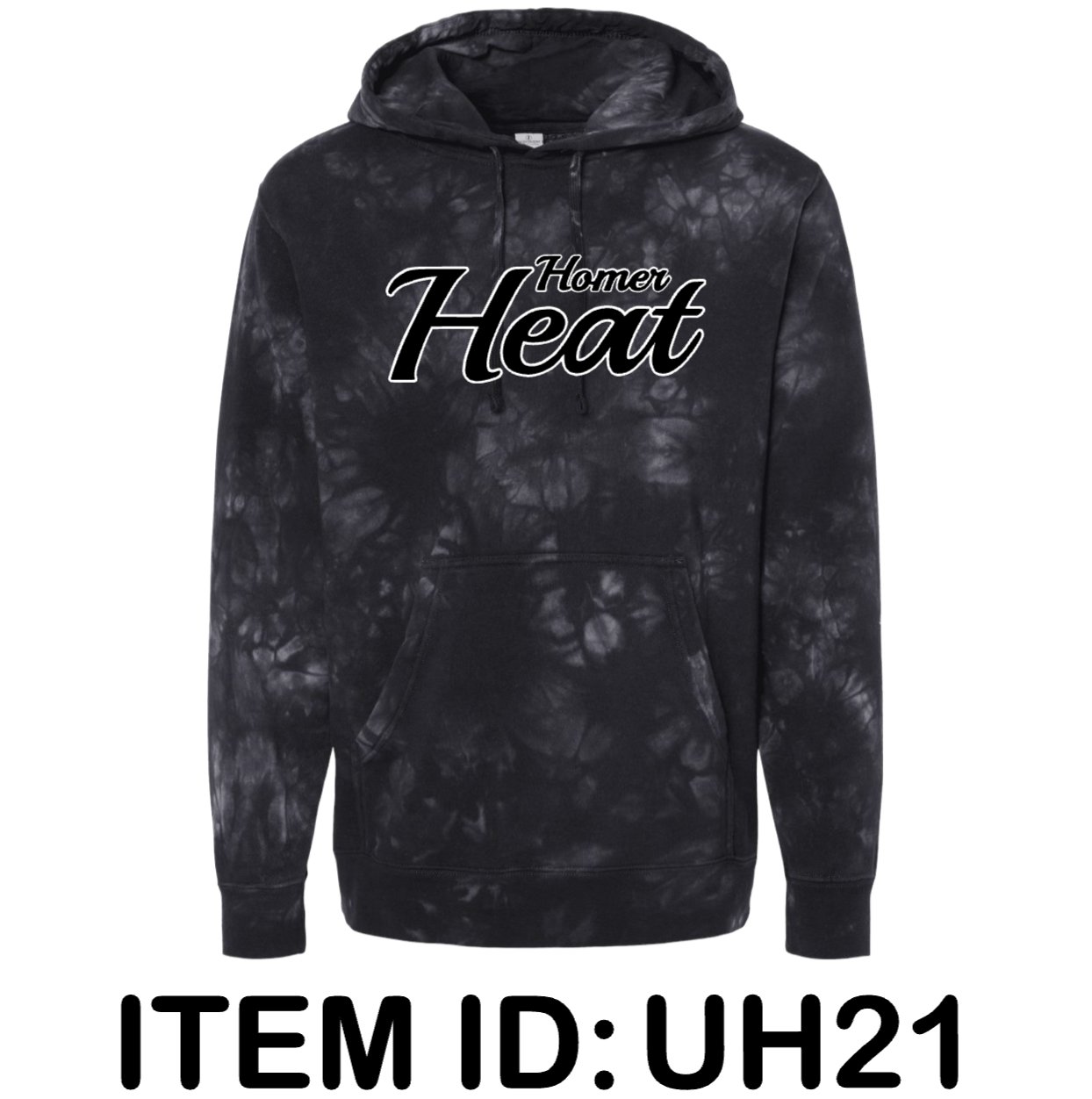 $48 Independent Trading Co. - Unisex Midweight Tie-Dyed Hooded Sweatshirt - PRM4500TD Color Shown:  Tie Dye Black   Spec Sheet  📏
