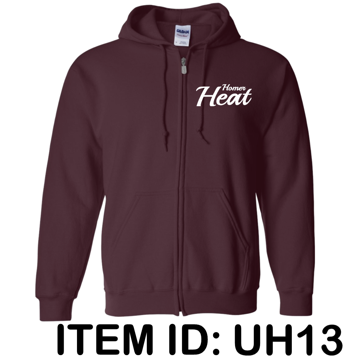 $42 Gildan Unisex Heavy Blend™ Full-Zip Hooded Sweatshirt - 18600 Color Shown: Maroon 
  Spec Sheet  📏