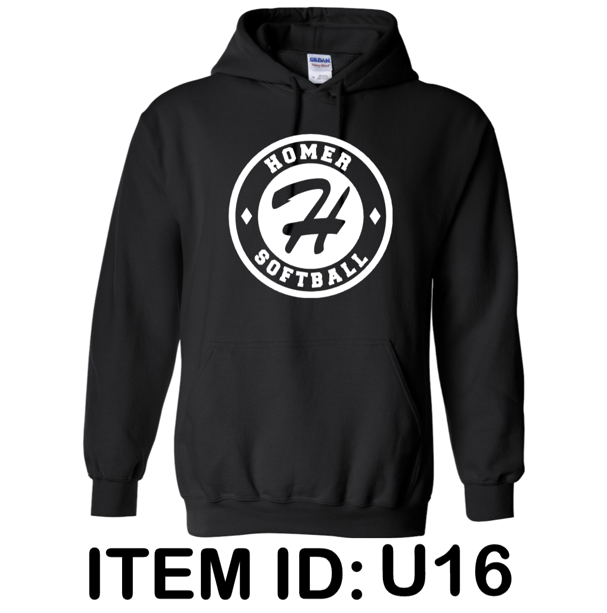 $39 Gildan - Unisex Heavy Blend™ Hooded Sweatshirt - 18500 Color Shown:  Black 
  Spec Sheet  📏