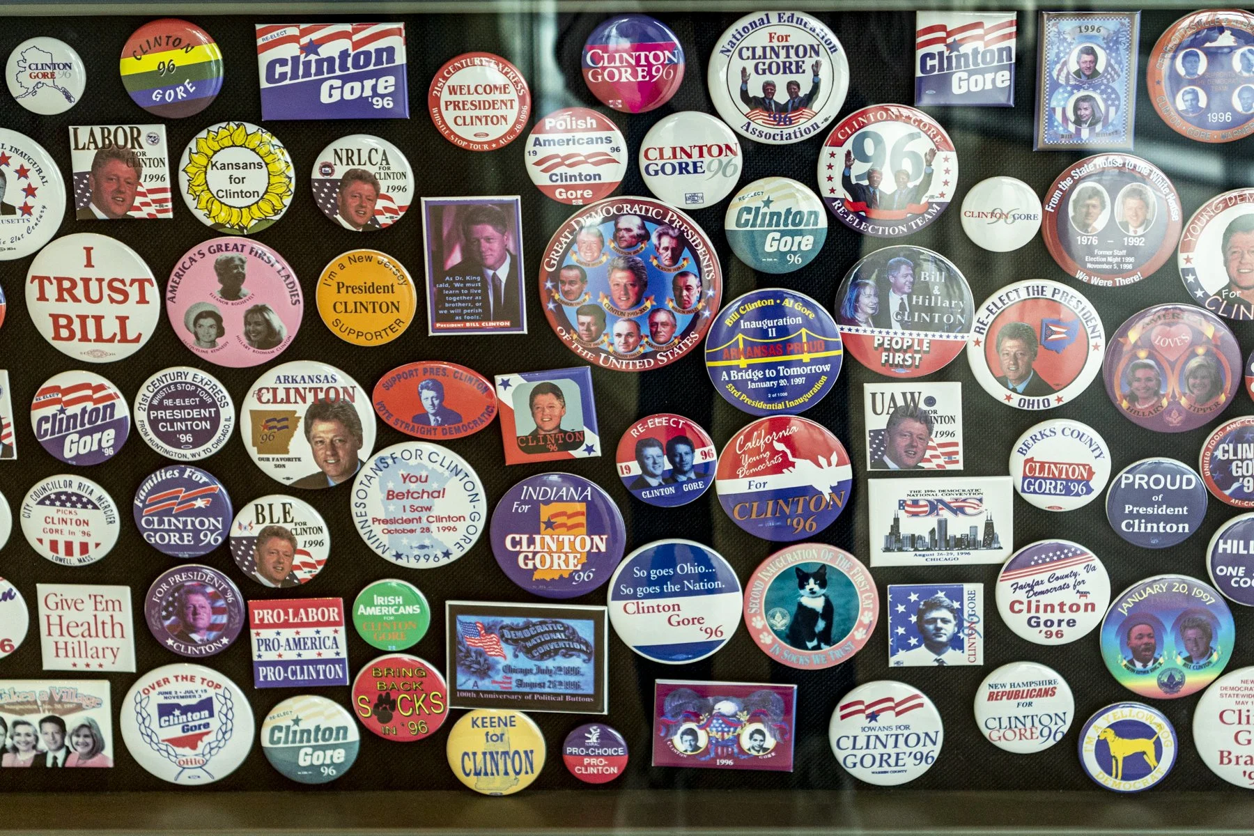 Campaign button from '96.  I think I may have had the one on the top row, just right of center proclaiming the NEA for Clinton.