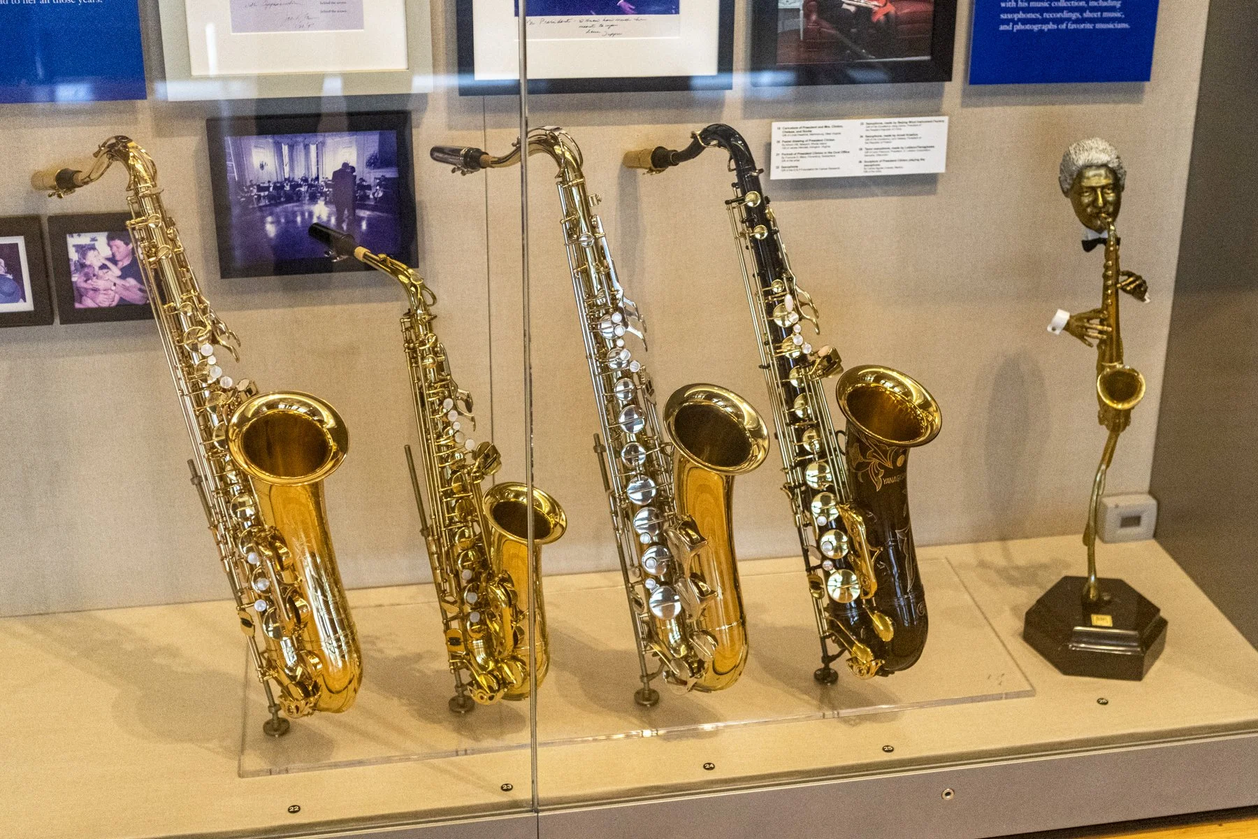 Saxophones that were gifts to the President.