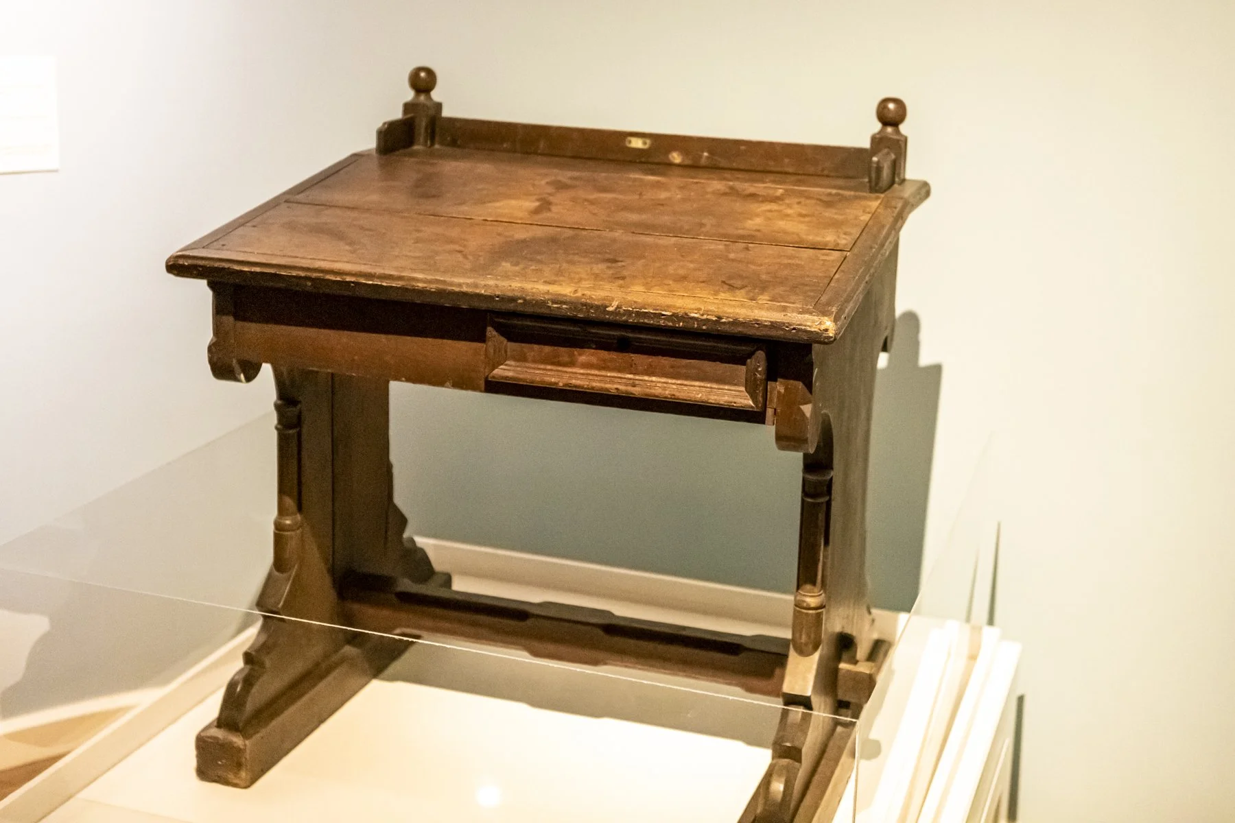 One of the original legislative desks.