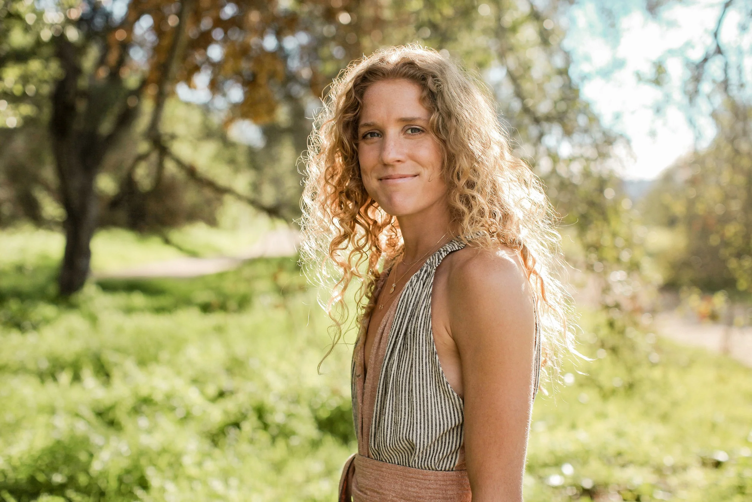 A woman with blonde hair photographed in Ojai, California by Kristine Lo Brand Photographer
