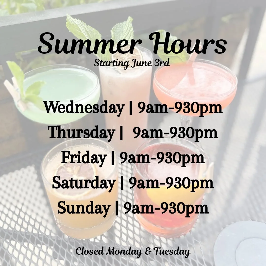 Summer kicks off tomorrow &amp; we will be open early and closing late for the rest of the season for whatever you need! A pre track bloody or a post track espresso martini to get you back into gear. See you tomorrow for Belmont Week!
.
.
 #themerc #