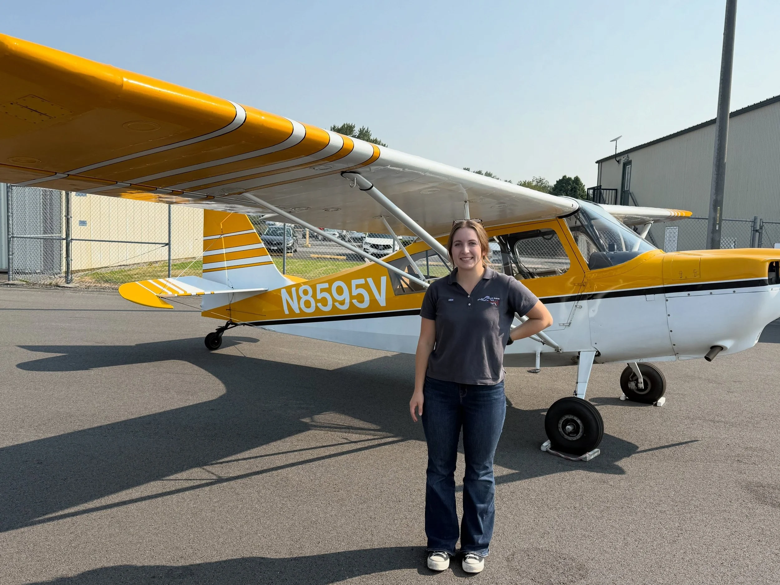 Heidi's tailwheel endorsement, 8/6/2026