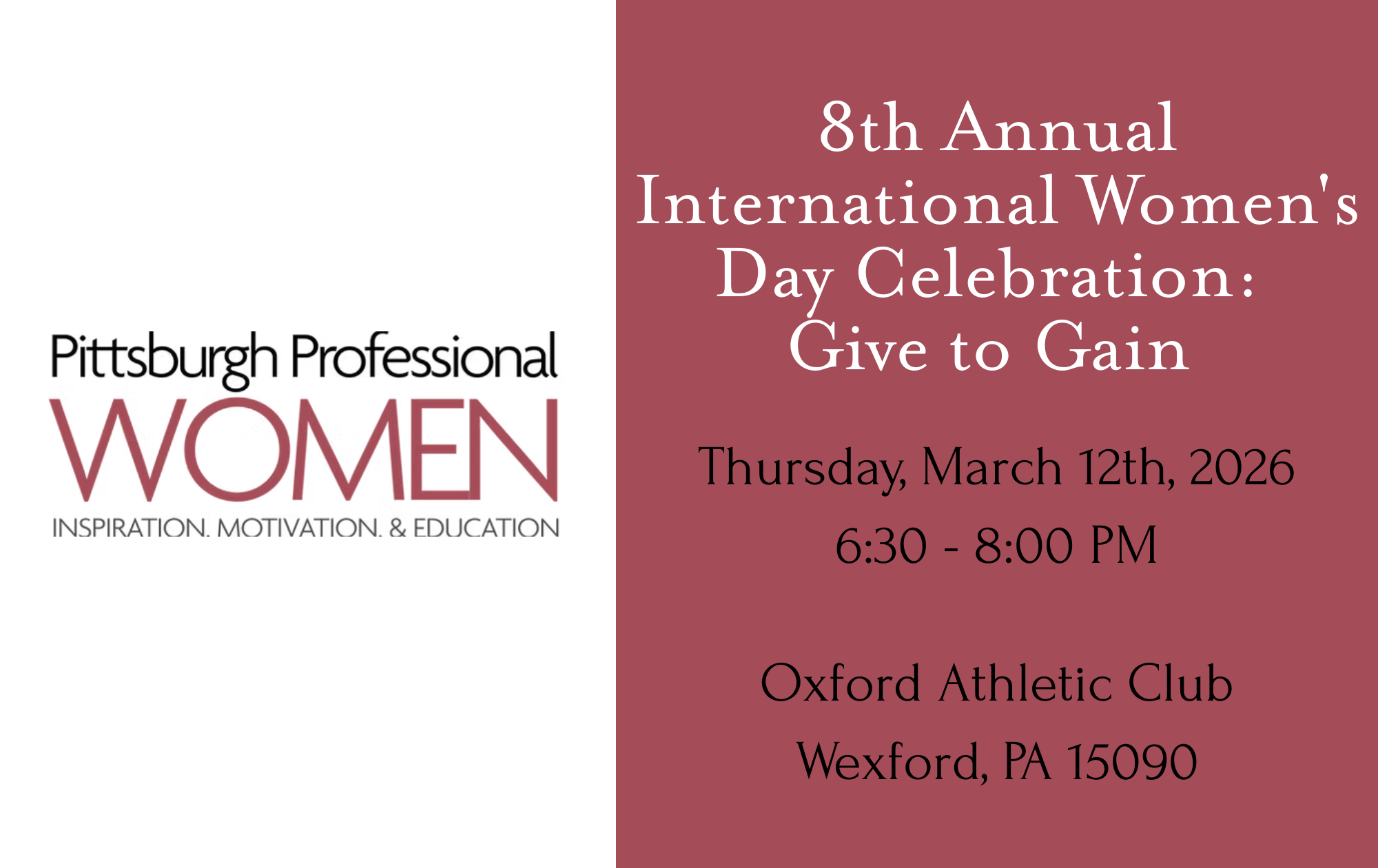 Join Me at the 8th Annual International Women’s Day Celebration: Give to Gain