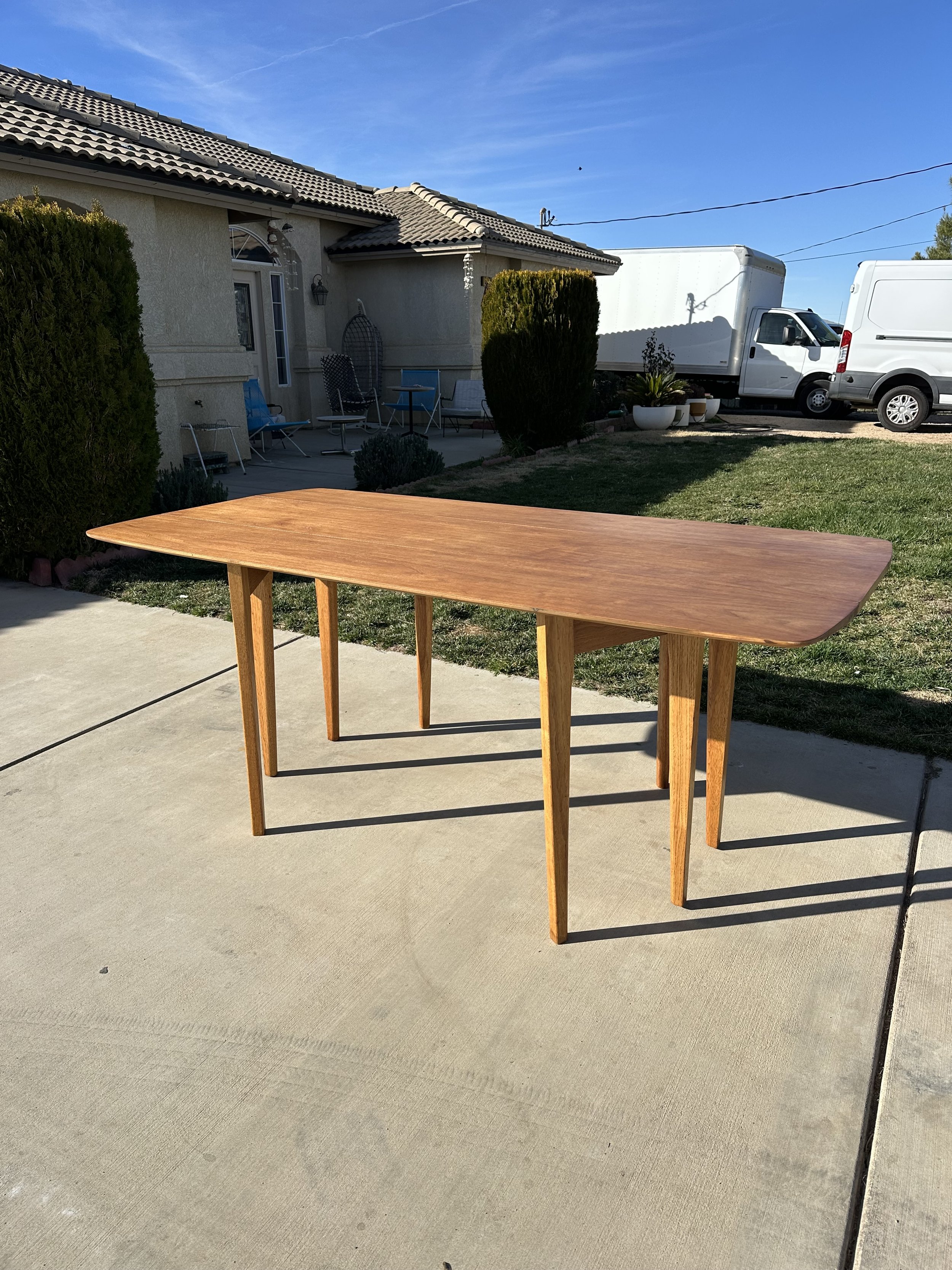 #0965- Drexel Walnut Drop-Leaf Dining Table