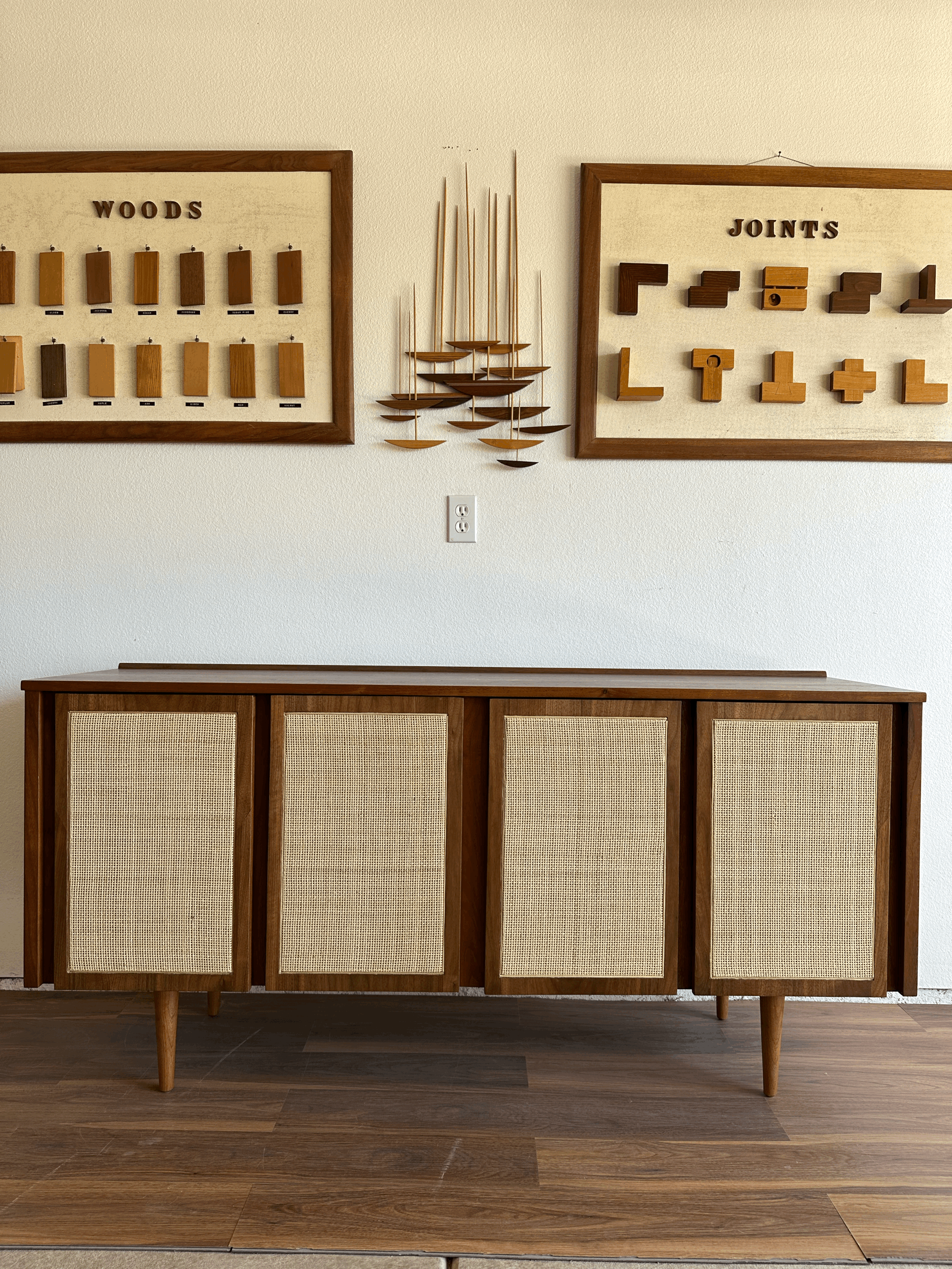 #0853- Wicker Credenza