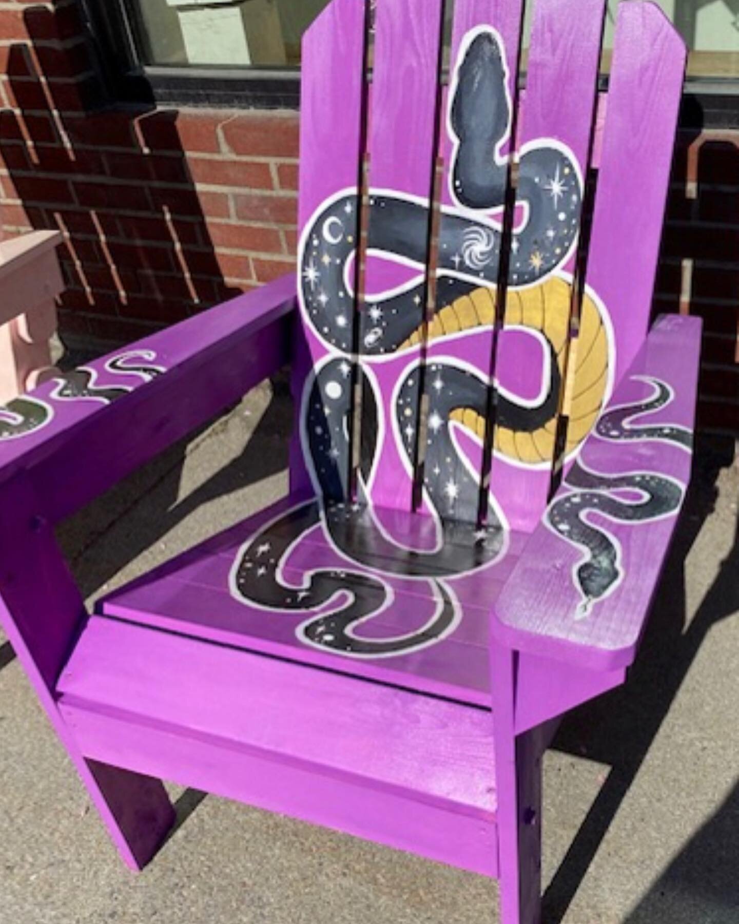 Our annual Chair-Art-Able Auction is just a few days away! Come to Rocktoberfest this Saturday, September 24, to bid on your favorite!

You may have noticed our yearly crop of painted chairs spread around downtown. These chairs are painted by communi