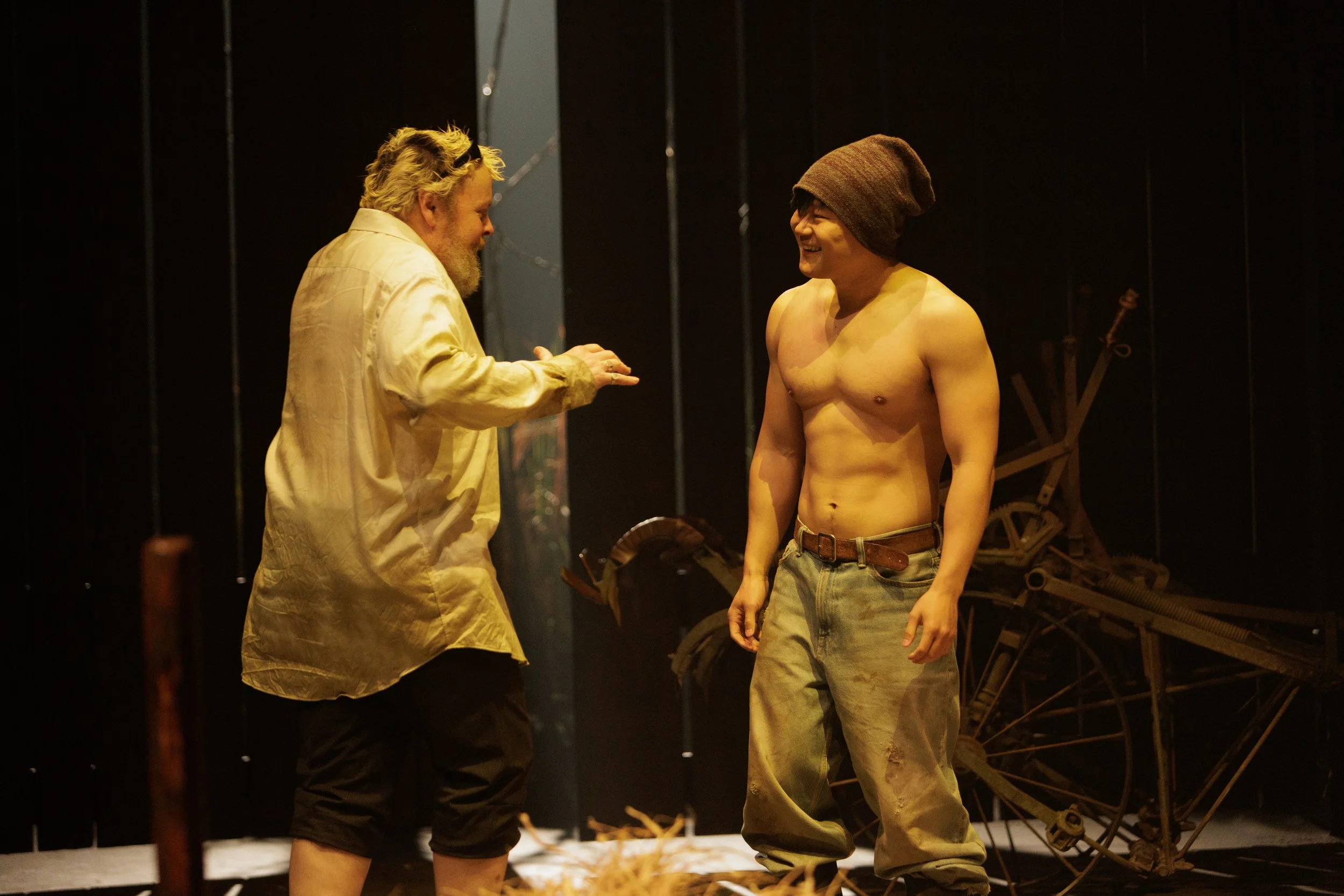 As You Like It - William, Pictured: Steve Ross - Touchstone (left), Playwright: William Shakespeare, Director: Chris Abraham, Set and Costume Designer: Julie Fox, Lighting Designer: Imogen Wilson, Composer: Ron Sexsmith, Fight and Intimacy Director: 