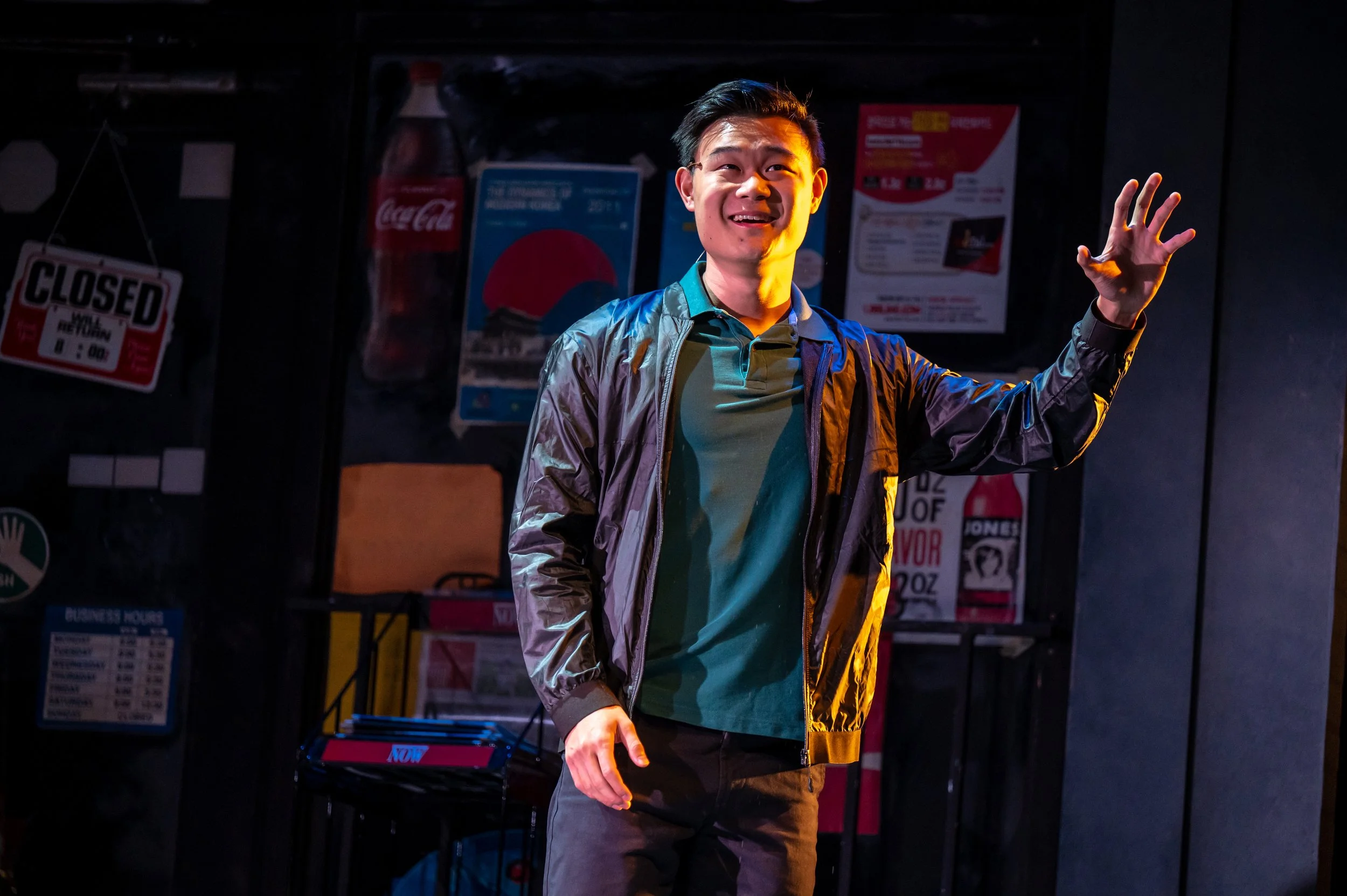 Kim's Convenience - Jung Kim, Directed by: Esther Jun, Set and Costume Design: Julia Kim, Lighting Design: Jareth Li, Photo by: Dahlia Katz