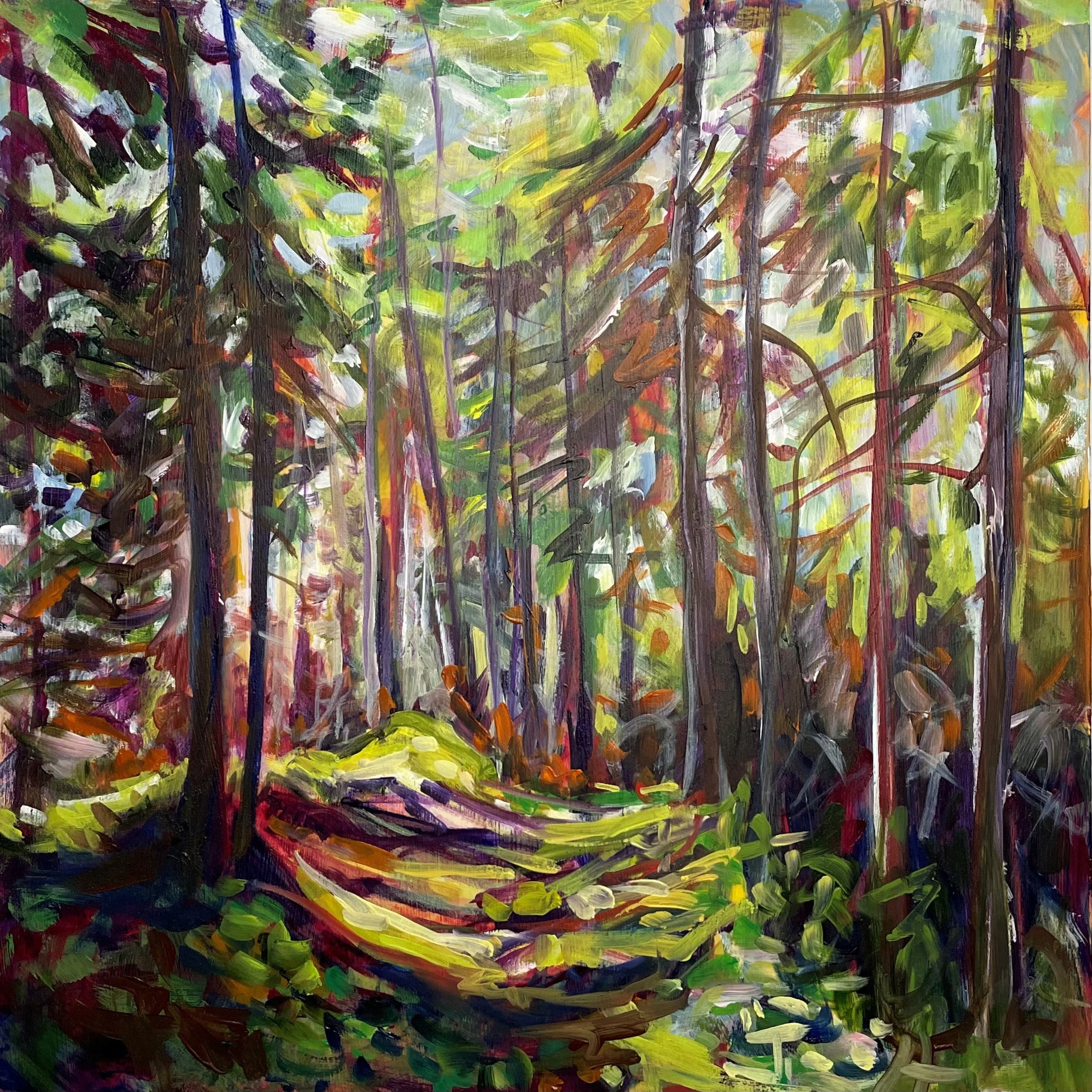 Ramble, 12x12, oil, $320   (available) 