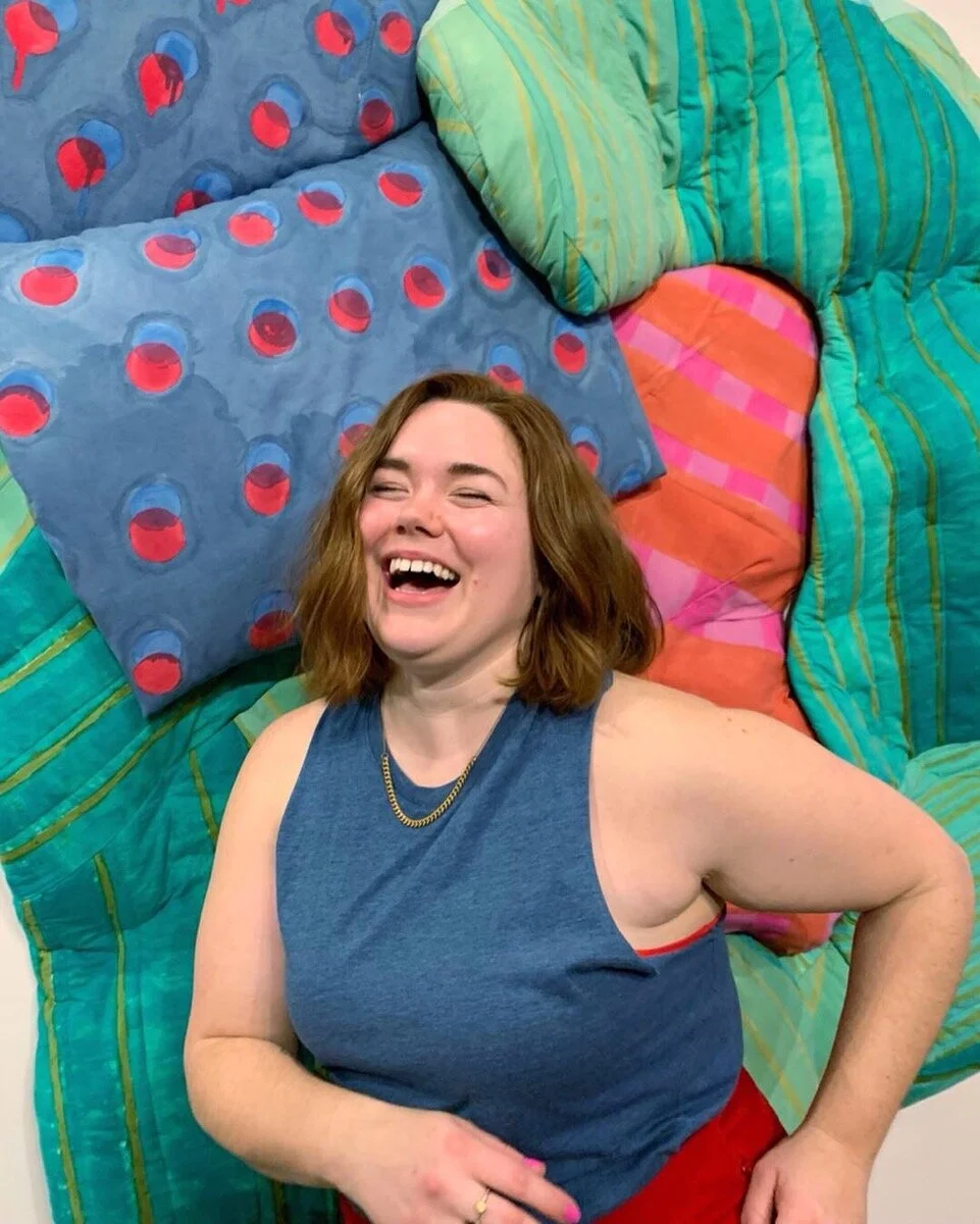 Krista Jo MustainKrista is a fiber artist and muralist with a love for color, a craving to cover every surface in vibrant patterns, and a desire to celebrate everyday activities. She is also the Production Manager at Flash Flood Print Studios and loves getting to work closely with local small businesses and artists to help bring their print ideas to life! Krista grew up in a small town in Kansas and received her BFA in Textile Design from The University of Kansas in 2011. She has been living and working in Tulsa, Oklahoma since 2015. Krista loves music, confetti and hanging out with other people's dogs!