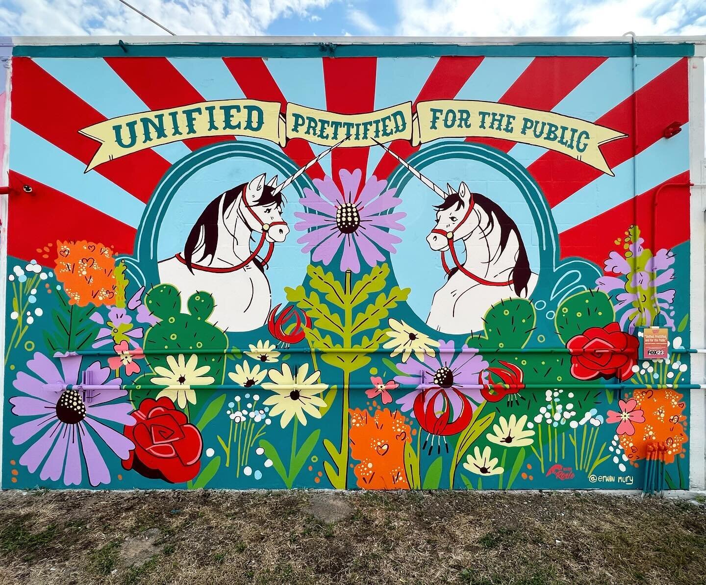 Chasing rainbows and spreading sunshine at Sunny Dayz 2023!☀️ Two unicorns, one message: Unified, Prettified, and for the Public!🦄✨😎

Artist collab duo, Kortny Miller (@red.dirt.rosie) and Erin McGowan (@erwin_mury), really knocked it out of the pa