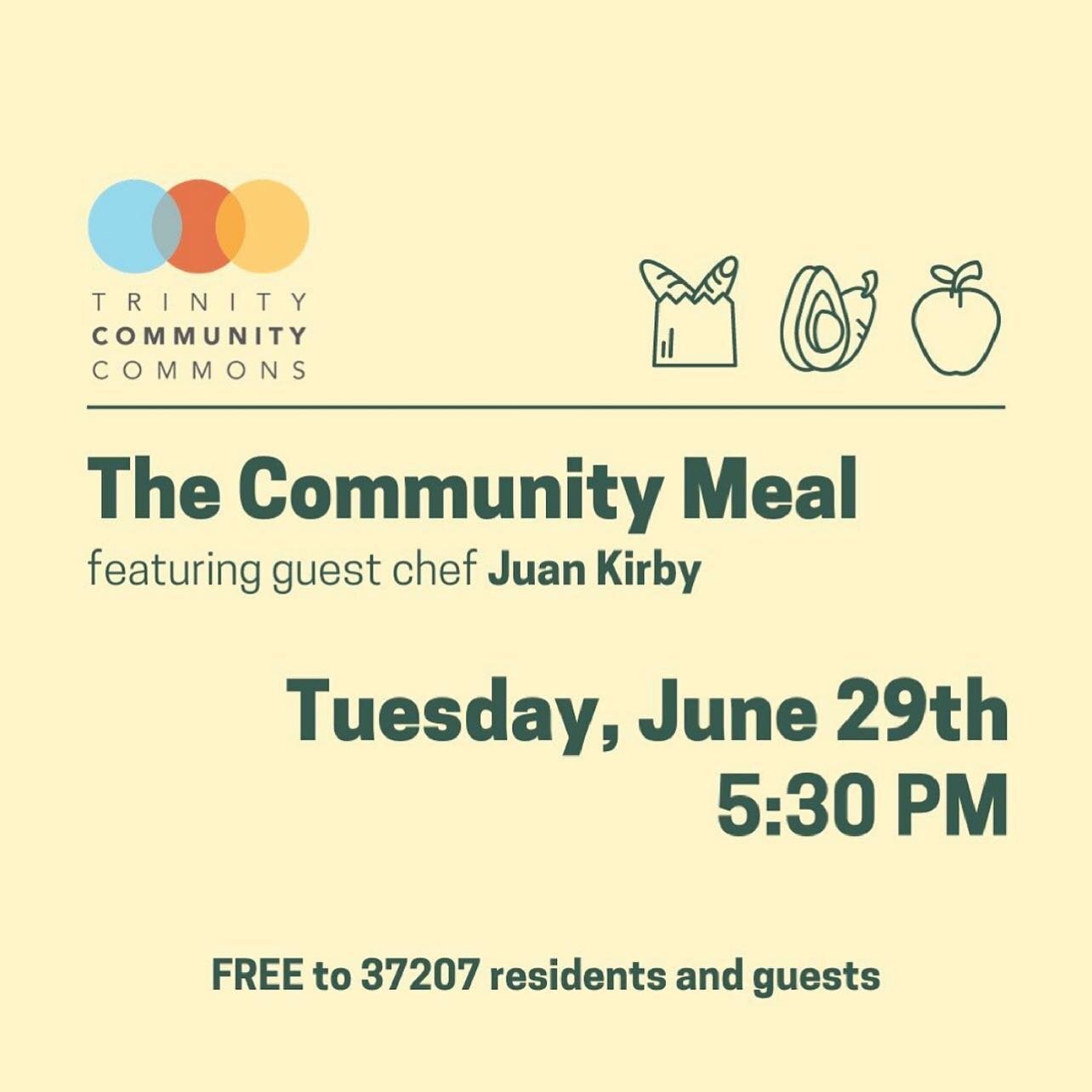 #repost @trinitycommunitycommons 

Our weekly community meal has been the cornerstone of our work in the community for the last seven years.  A place to gather, to be nourished and to connect. 

On June 29, would you come and eat with us for the firs