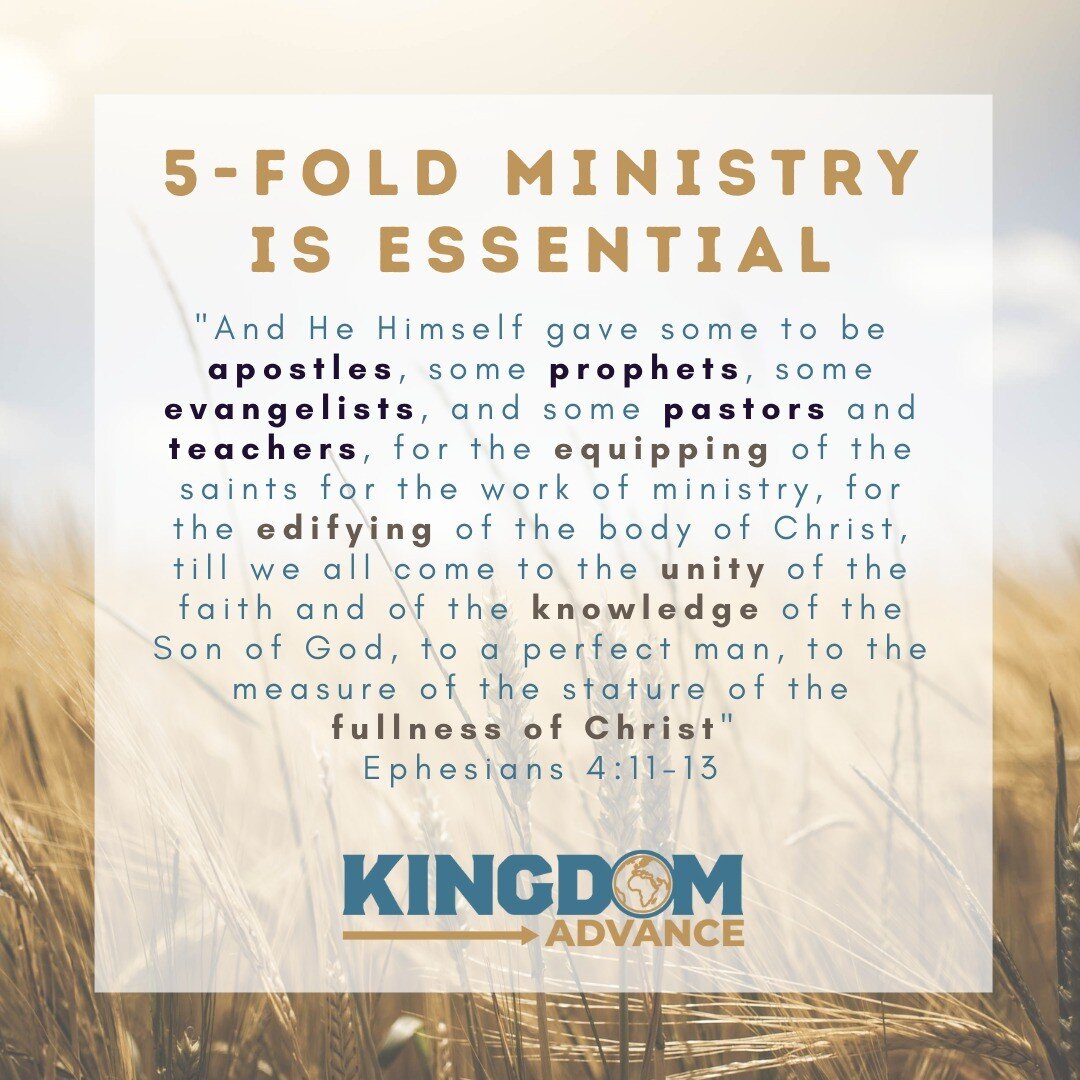 The Apostle Paul lists the five-fold ministry gifts, not as a hierarchy of positional leadership, but more so as a set of gifts that were prevalent in the Body of Christ, placed there by Jesus, Himself, for a special purpose:
🎯 Equip people to be im