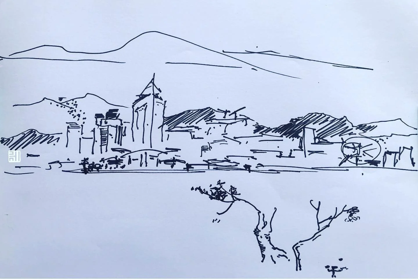 #ink #quicksketch #hongkong #city #harbour #archetecture #land #cityscape #water #buildings #landscape #inkpainting #inkart #painting #fineart #artistsoninstagram #速寫 #水墨 #sumie #スケッチ #寫生 #城市 #山水 #paysage #paesaggio #пейзаж #maisema #landskap #paisa
