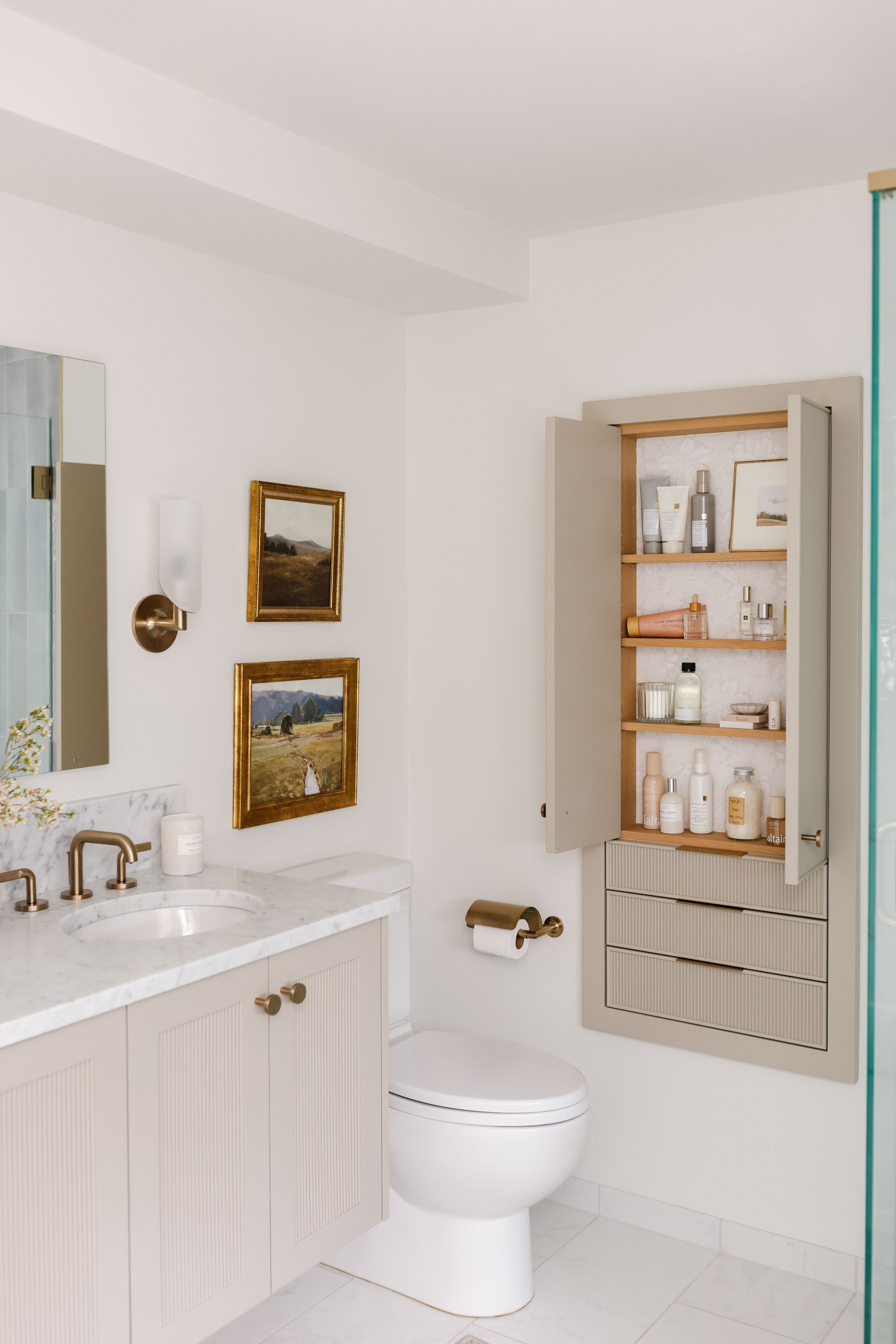 Bathroom vanity and medicine cabinet