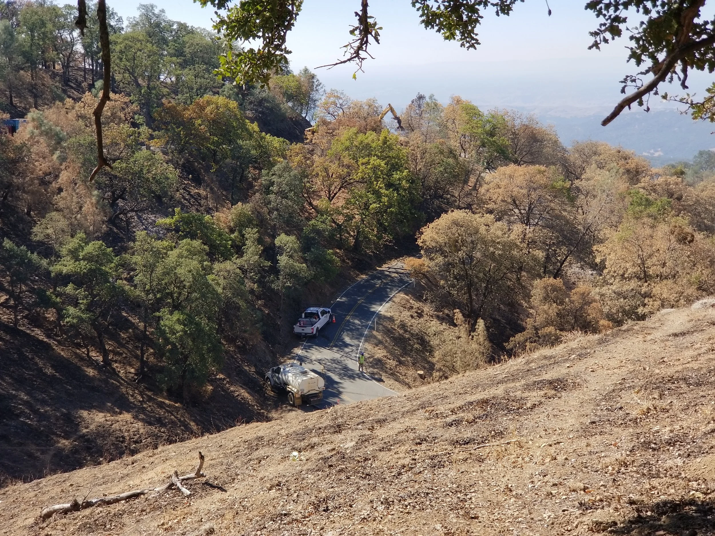 view from the top of Mt Hamilton after the 2020 San Jose fire