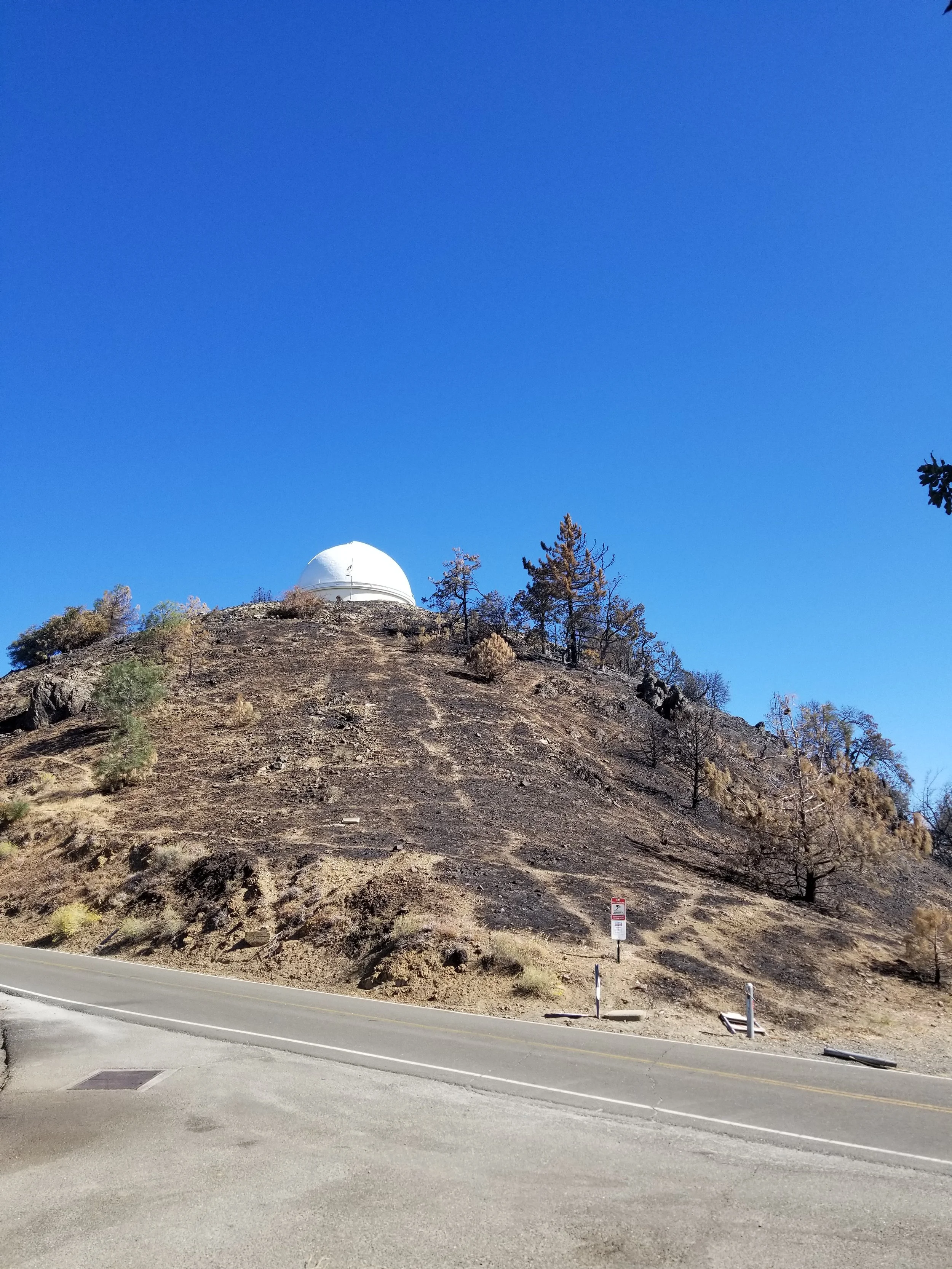 view from the top of Mt Hamilton after the 2020 San Jose fire