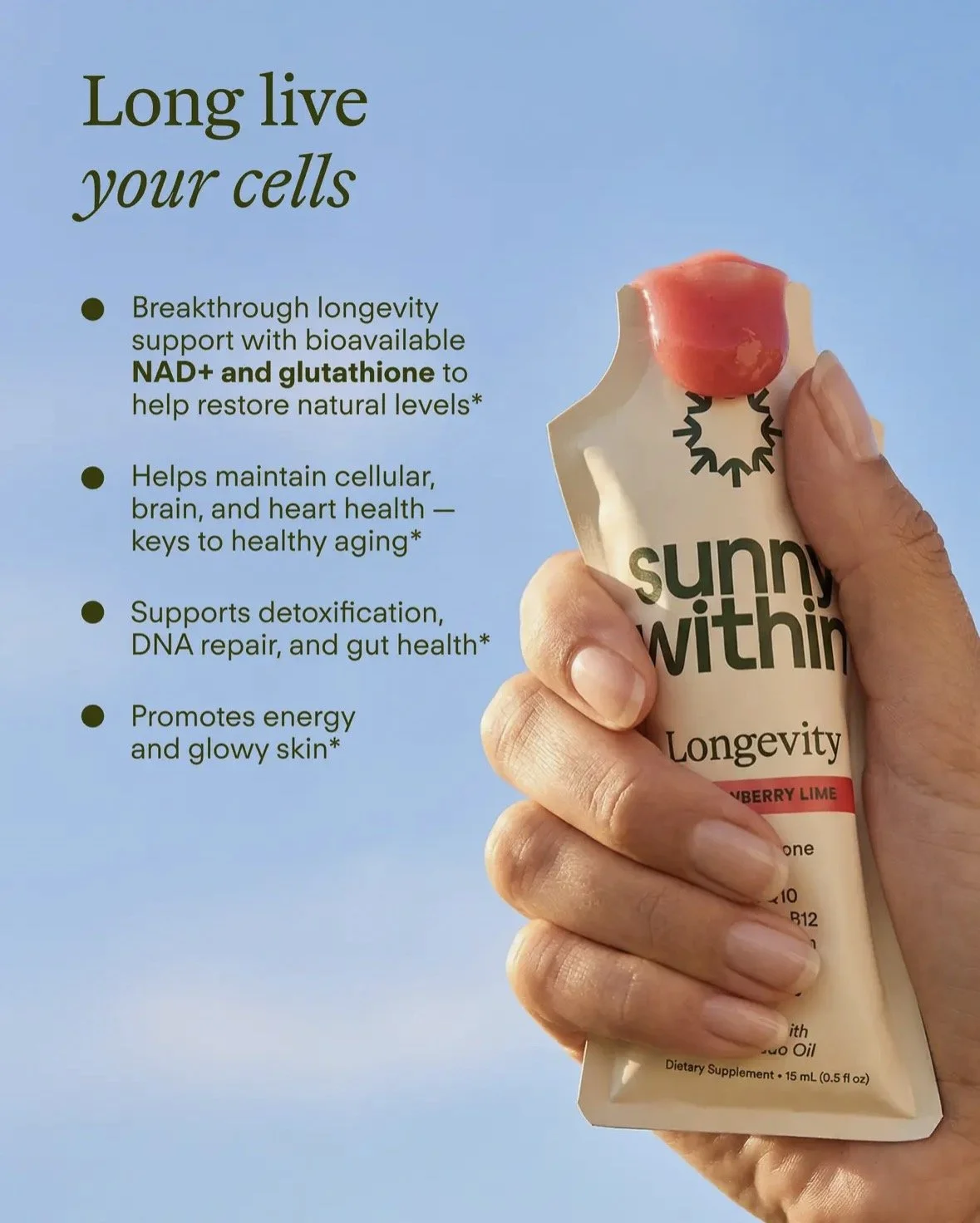 Sunny Within Longevity Strawberry Lime Longevity Supplement Leisure and Joie