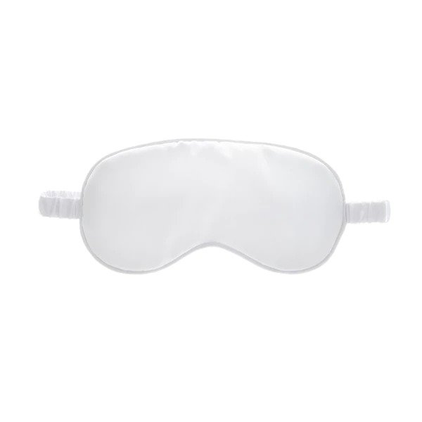 SILK EYE MASK IN WHITE LEISURE & JOIE MADE BY YOKE SLEEP WELL SENSITIVE EYE SKIN PROTECTION