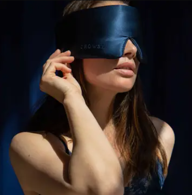 Leisure and Joie Drowsy Sleep Co. Midnight Blue Luxury Silk Sleep Eye Mask