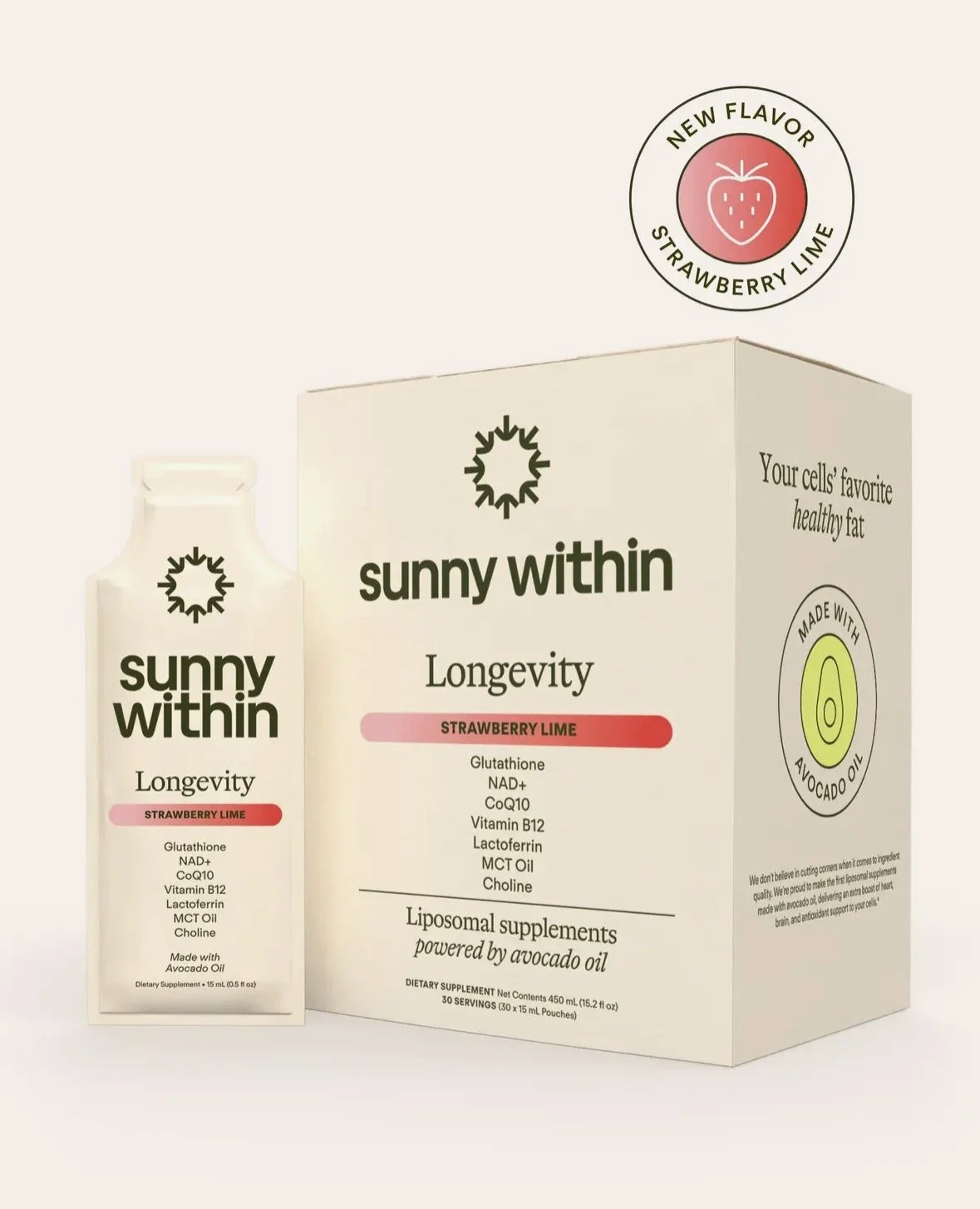 Sunny Within Longevity Strawberry Lime Longevity Supplement Leisure and Joie