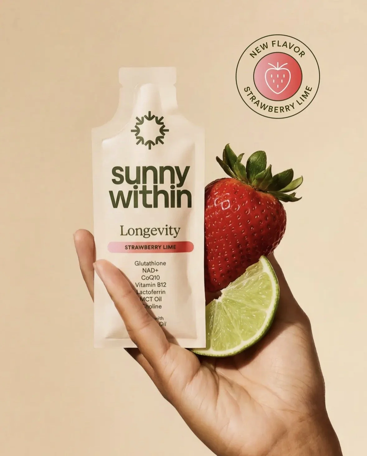 Sunny Within Longevity Strawberry Lime Longevity Supplement Leisure and Joie