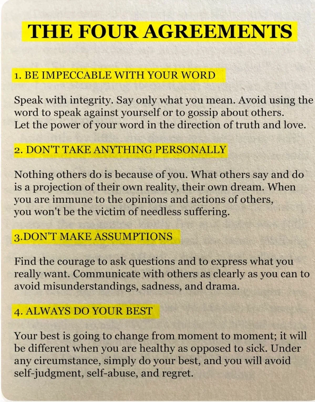 Leisure and Joie The Four Agreements: A Practical Guide to Personal Freedom by Don Miguel Ruiz