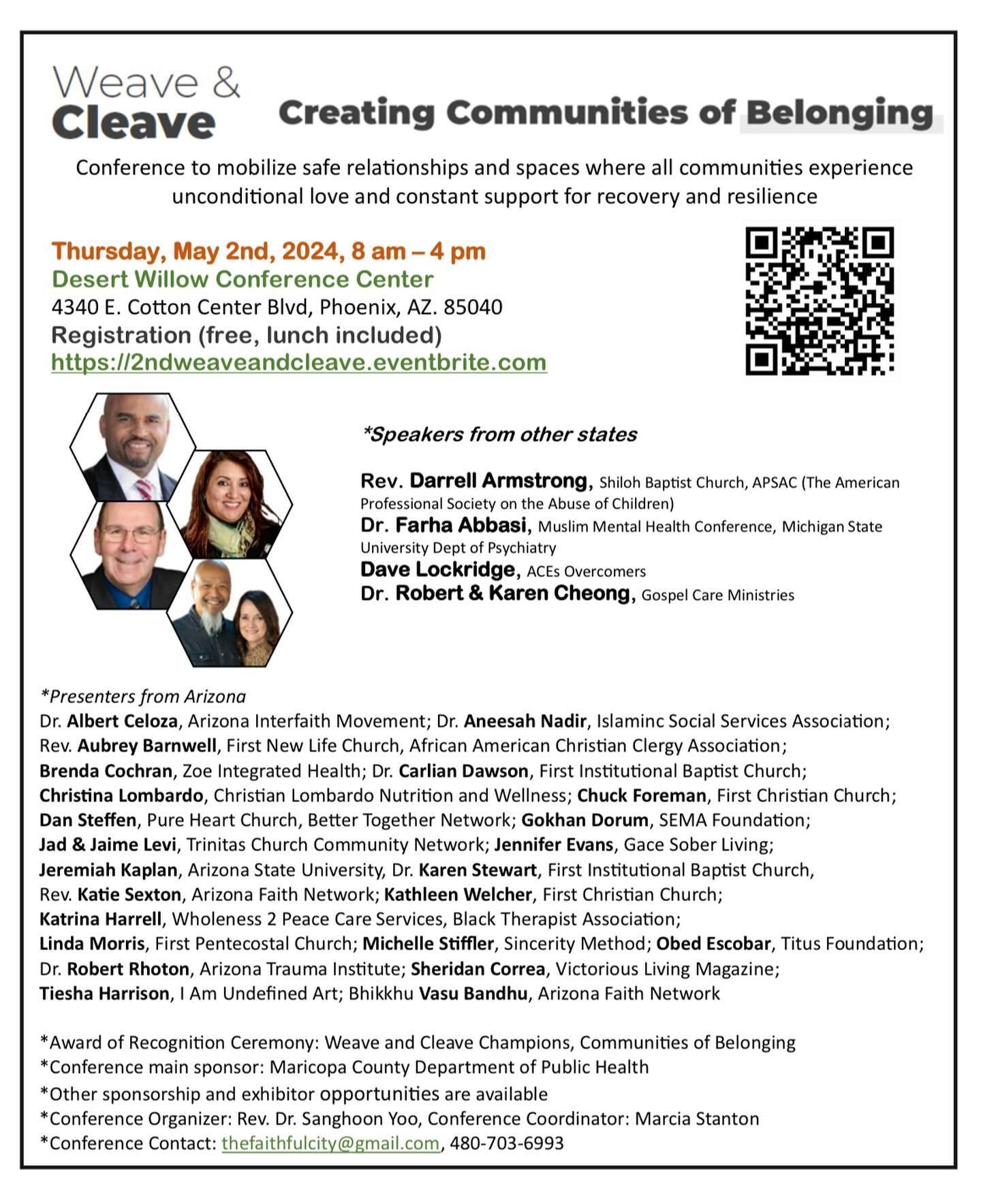 Weave and Cleave Conference Registration 
(May 2nd, 8 am - 4 pm, free of charge, lunch served): 
https://2ndweaveandcleave.eventbrite.com