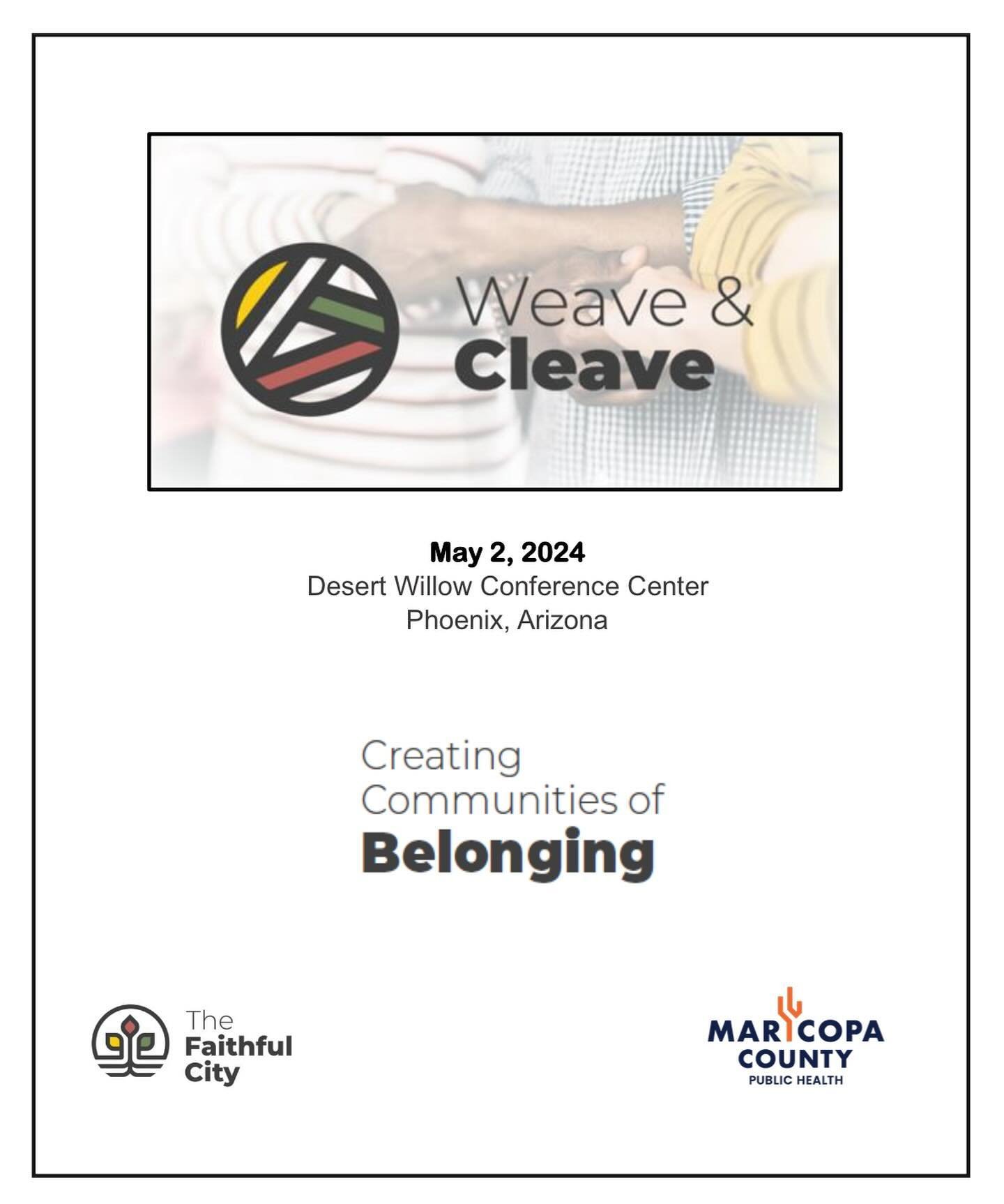 The 2nd Annual Weave and Cleave Conference (5/02/24) registration: 
https://2ndweaveandcleave.eventbrite.com