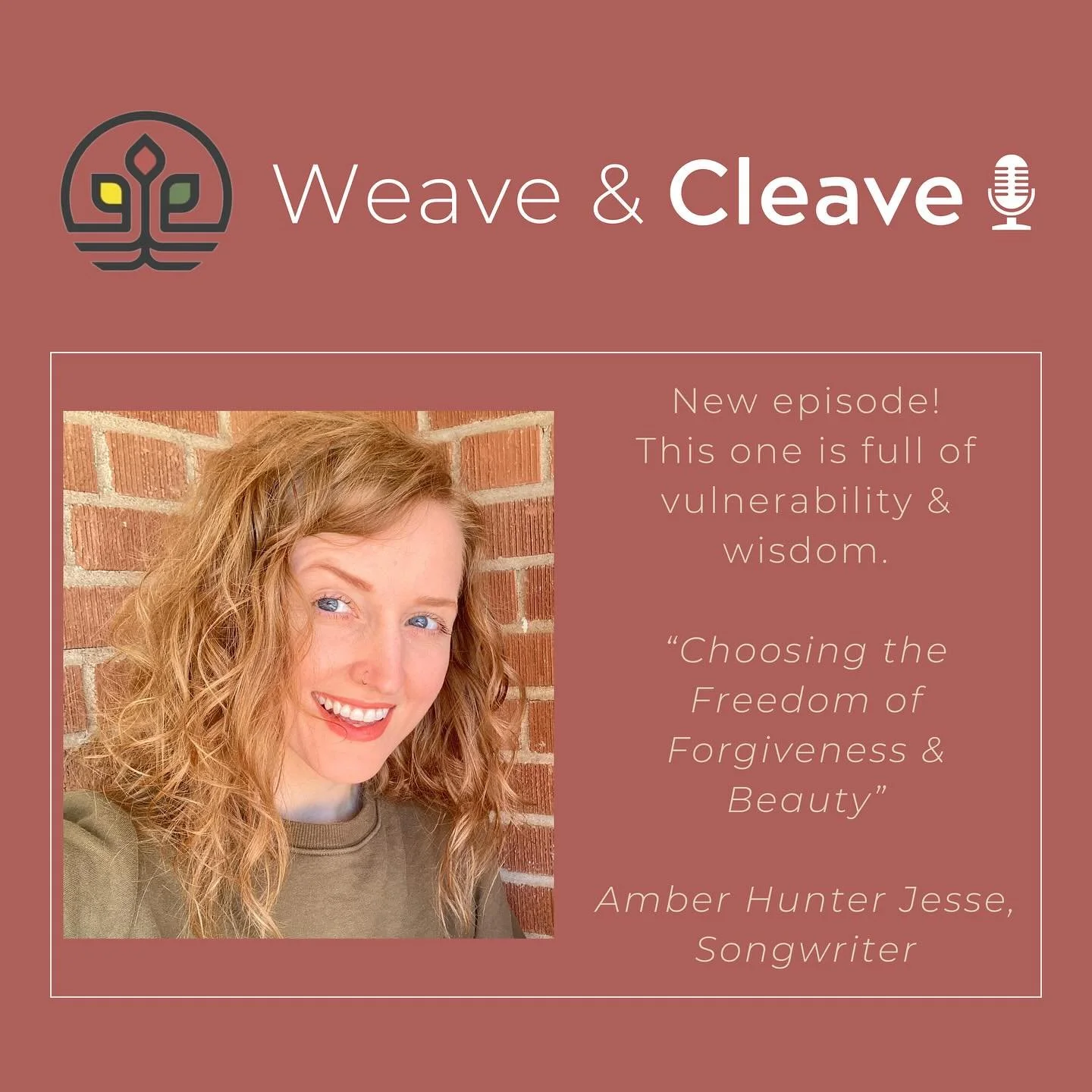 Weave &amp; Cleave Podcast (The Faithful City)
Weaving Voices of Resilience and Belonging
Michelle Stiffler and Sanghoon Yoo

Season 4 Episode 19
Choosing the Freedom of Forgiveness &amp; Beauty: An Interview with Amber Hunter Jesse

Spreaker
https:/