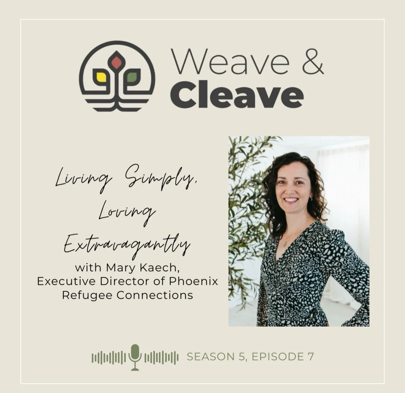 Weave &amp; Cleave Podcast (The Faithful City)
Weaving Voices of Resilience and Belonging
Michelle Stiffler and Sanghoon Yoo

Season 5 Episode 7
Living Simply, Loving Extravagantly: An Interview with Mary Kaech

Spreaker
https://www.spreaker.com/epis