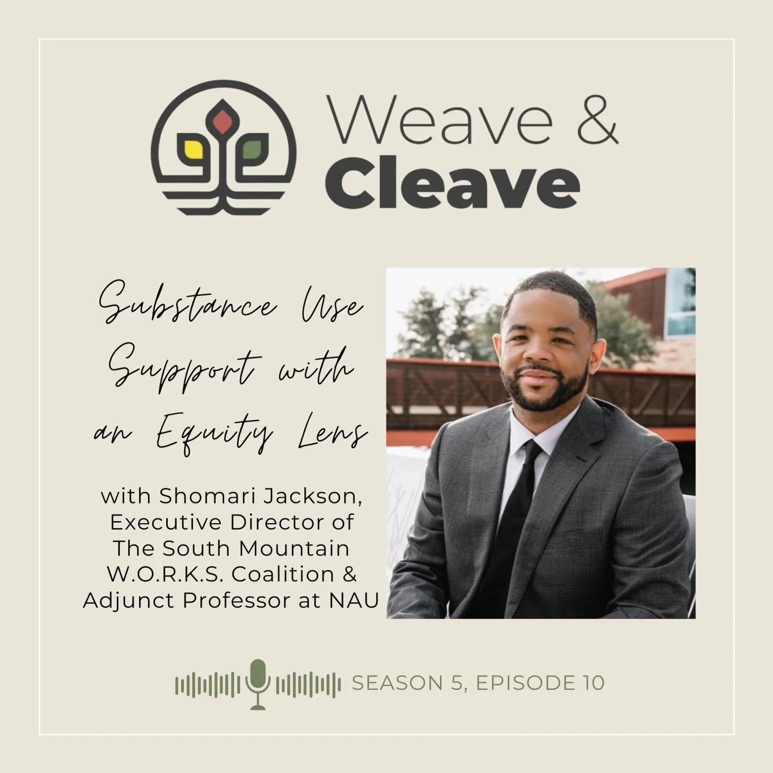 Weave &amp; Cleave Podcast (The Faithful City)
Weaving Voices of Resilience and Belonging
Michelle Stiffler and Sanghoon Yoo

Season 5 Episode 10
Substance Use Support with an Equity Lens: An Interview with Shomari Jackson

Spreaker
https://www.sprea