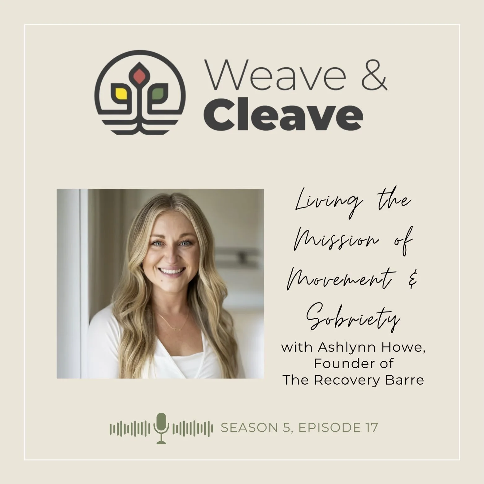 Weave &amp; Cleave Podcast (The Faithful City)
Season 5 Episode 17
Living the Mission of Movement and Sobriety: An Interview with Ashlynn Howe

Spreaker
https://www.spreaker.com/episode/living-the-mission-of-movement-sobriety-an-interview-with-ashlyn