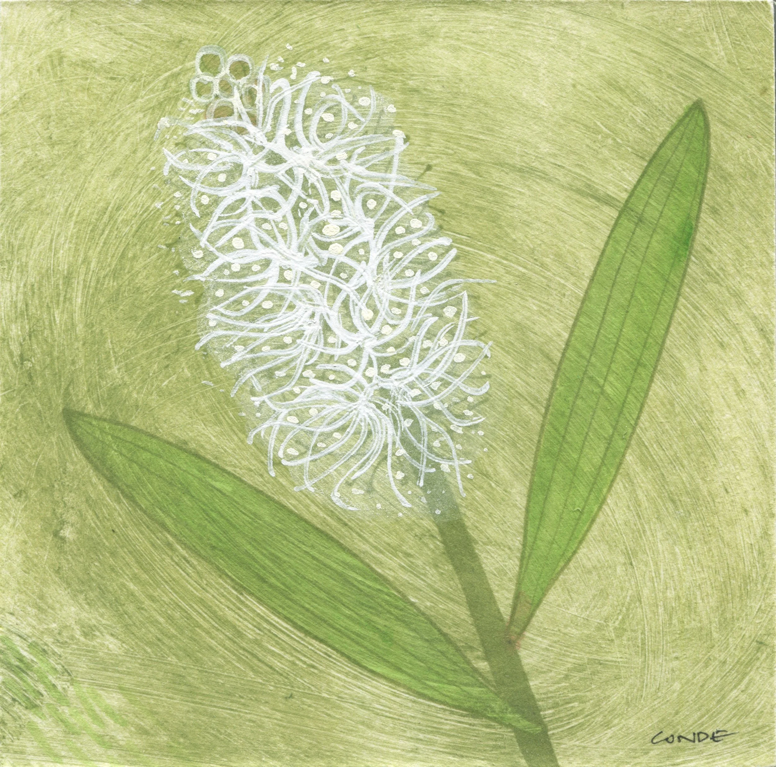Collage on board - paperbark Flower