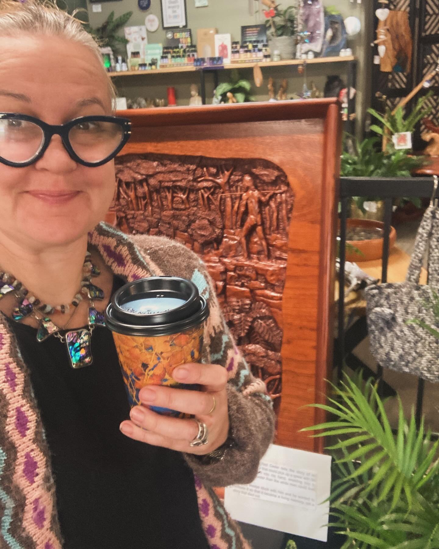 It was cold enough this morning that my long black didn&rsquo;t need any ice!! Kevin&rsquo;s art show is coming to an end and the movers have taken out some of the bigger pieces &hellip; which left me room to redesign&hellip; I asked Kevin where his 