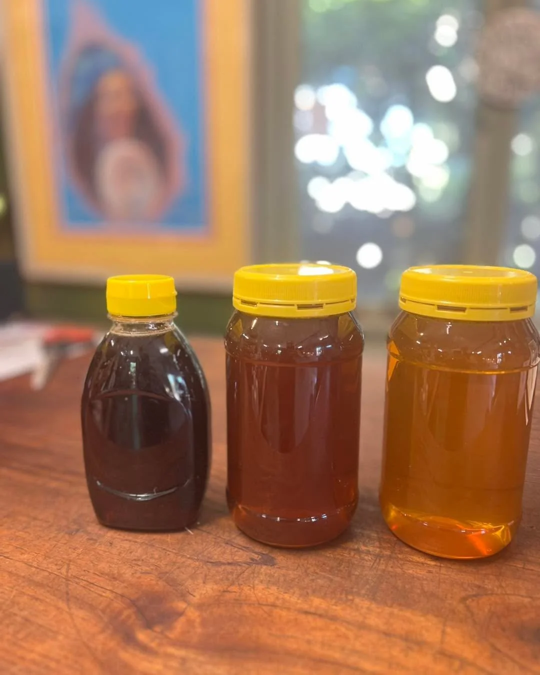 Did you know different colours in honey come from the plants the bees have been visiting. The nectar source affects not just the colour, but also the flavour, aroma and character of the honey. 

Real honey is not meant to all look or taste the exact 