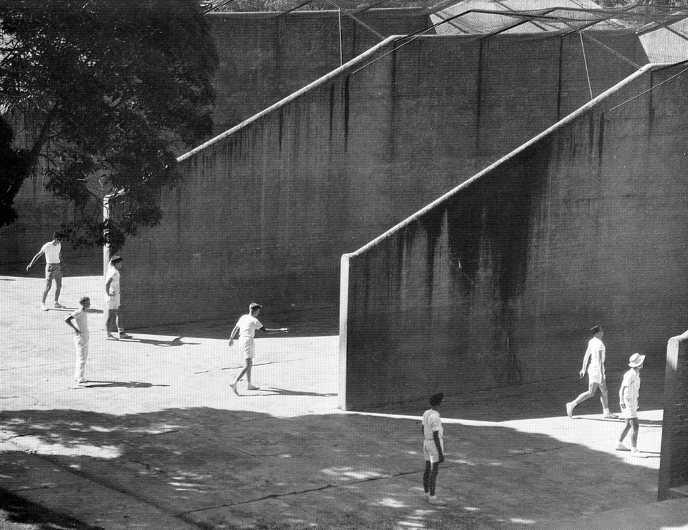 Juniorate boys at the handball courts, Mount Saint Mary’s, Strathfield, 1960s. Christian Brothers Archive, NSW