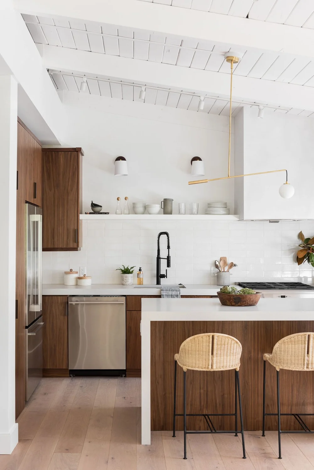 Kitchen with raked ceiling 