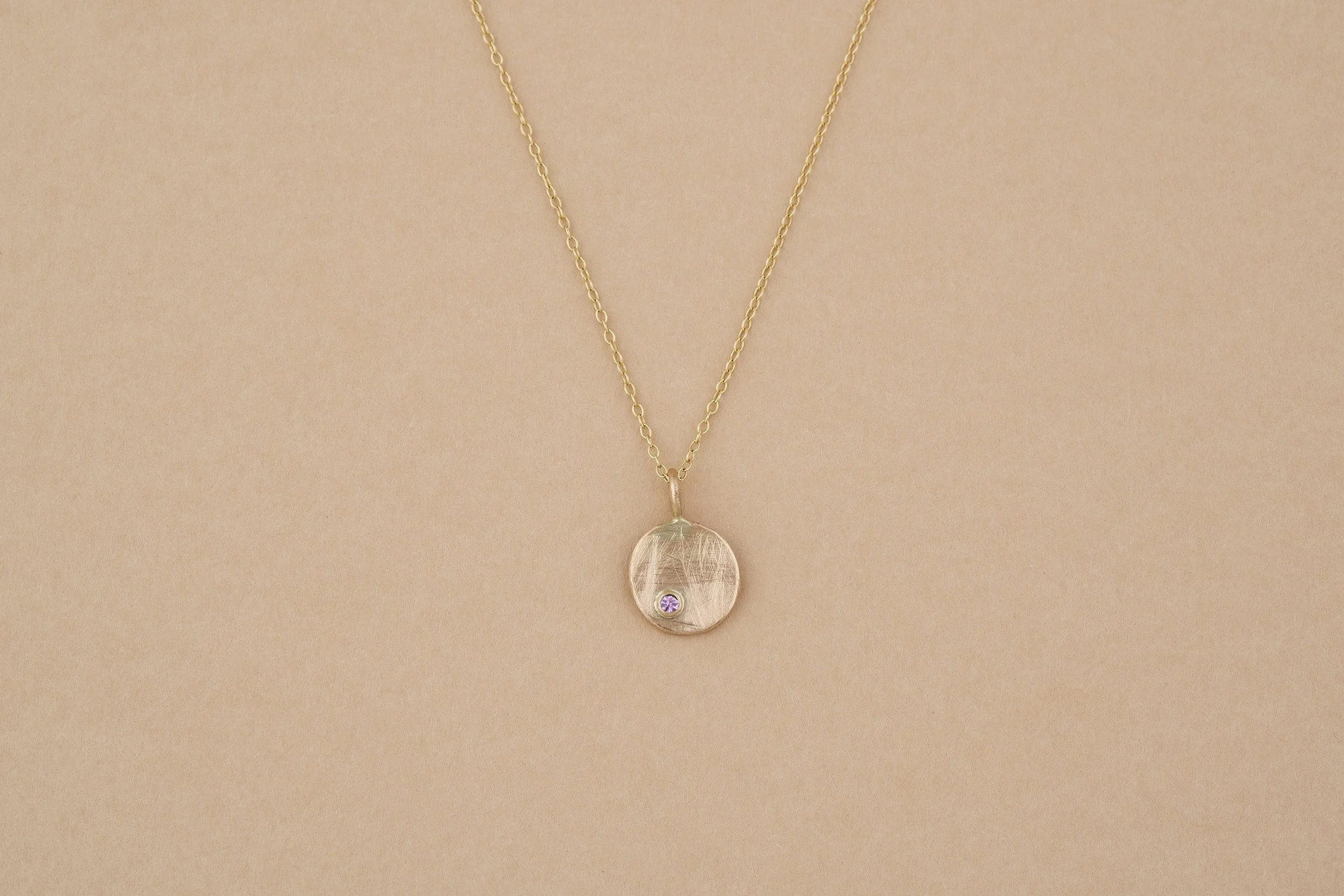 Mini Buoy Necklace with Precious Stone, Various Metals Available