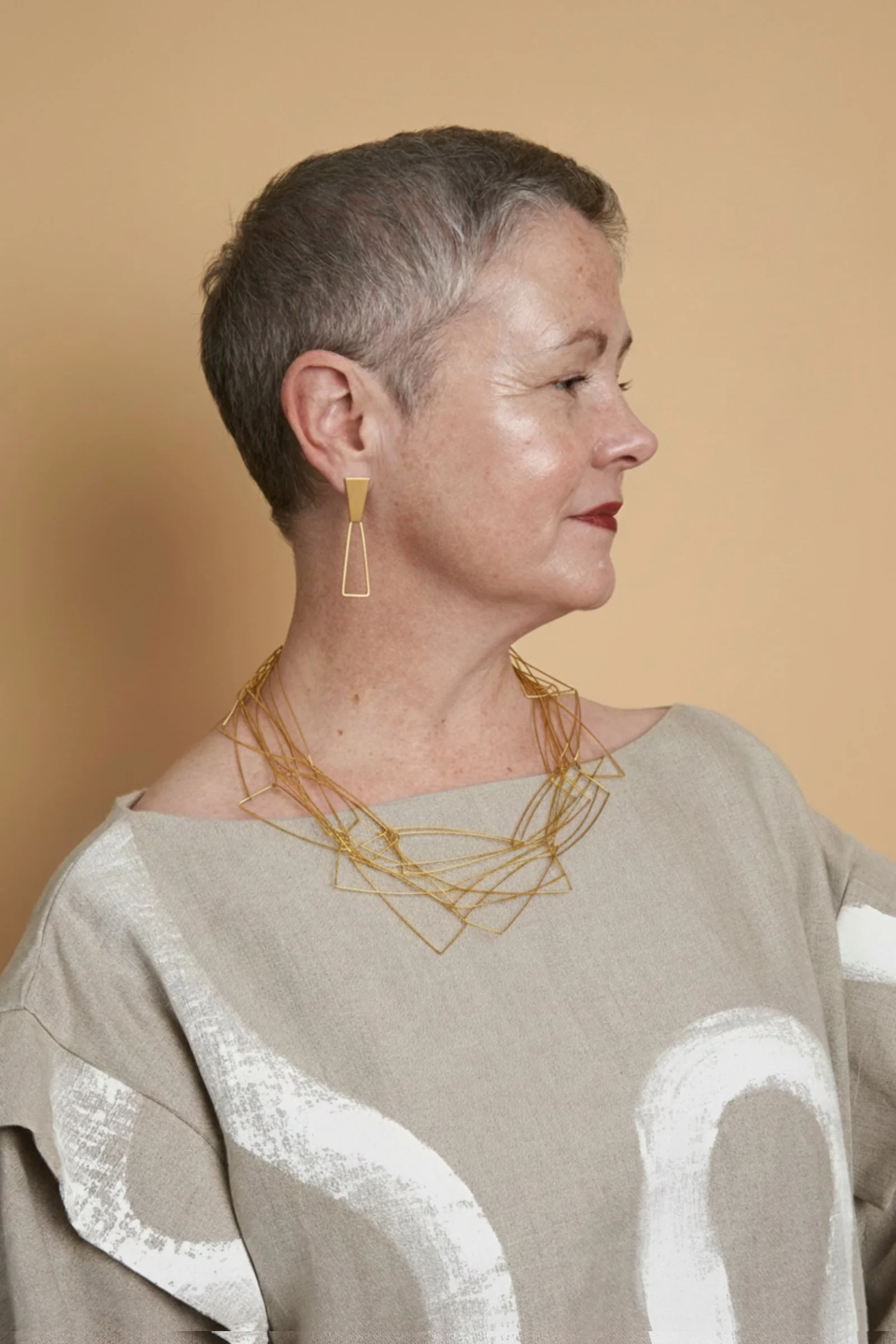 Multi Strand Fankle Necklace, 18ct Gold Plated Stainless steel